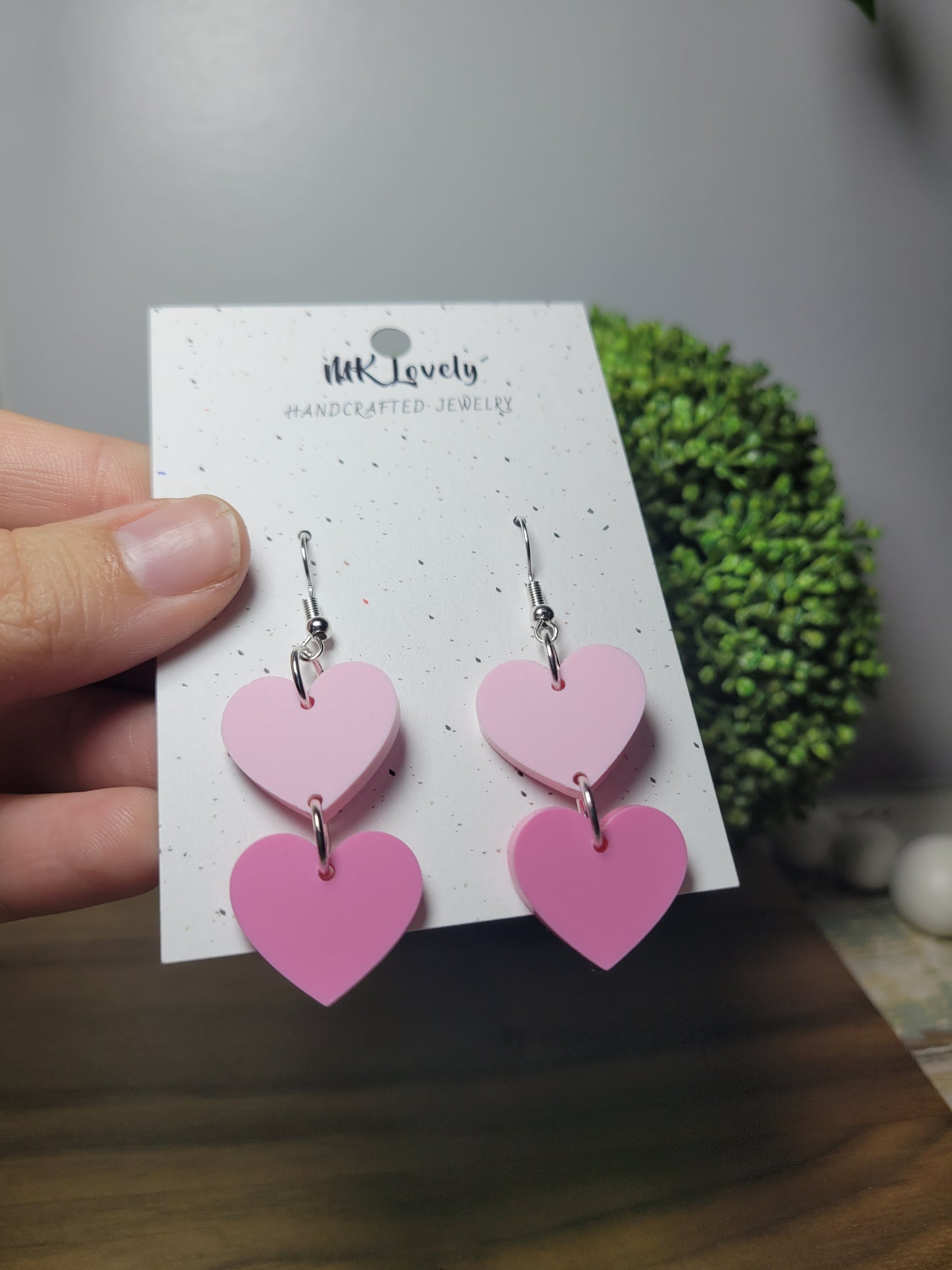 Acrylic Tiered Heart Dangles