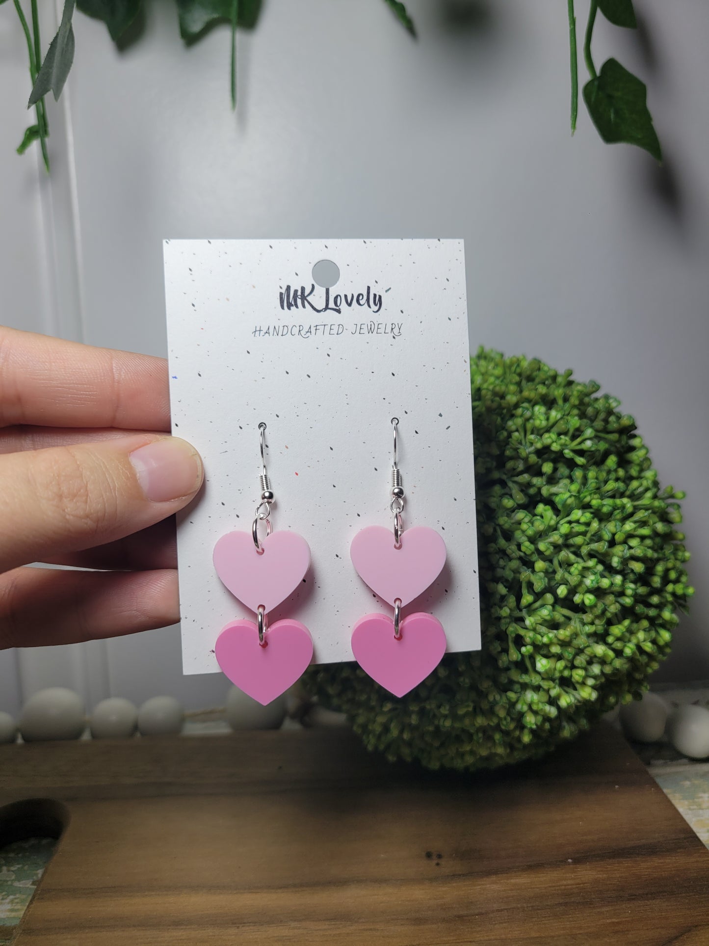 Acrylic Tiered Heart Dangles