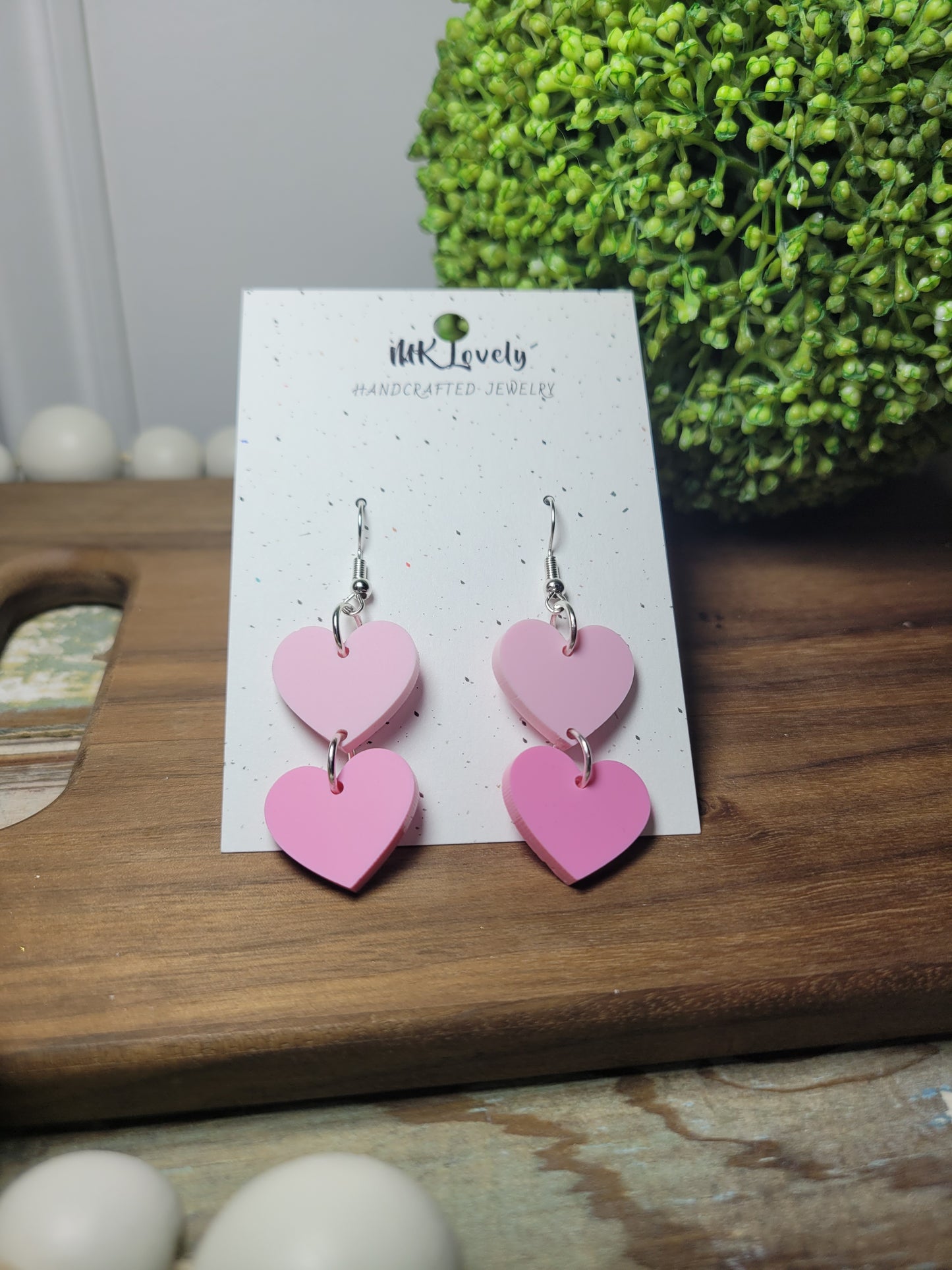 Acrylic Tiered Heart Dangles