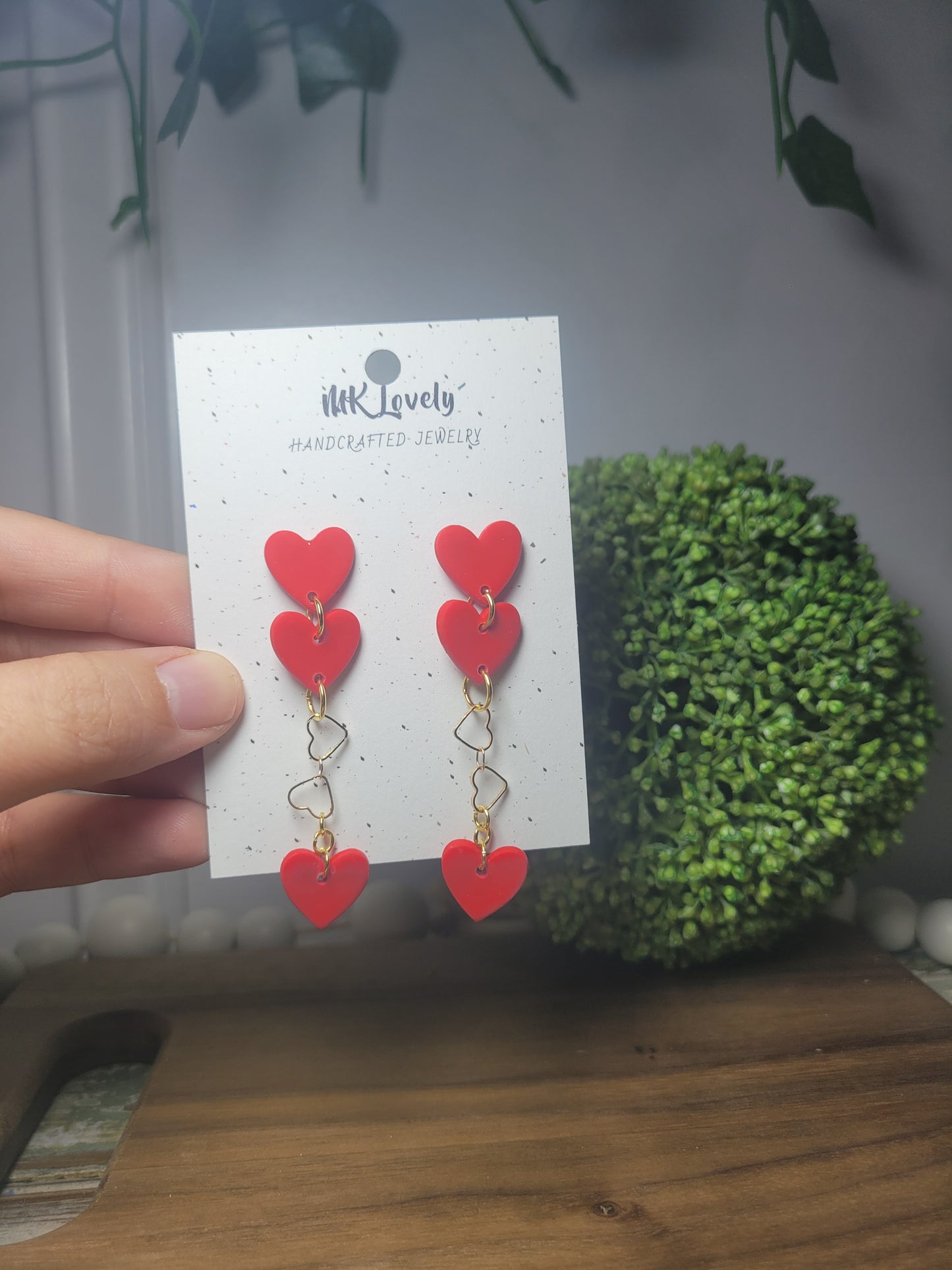 Heart Chained Post Dangles