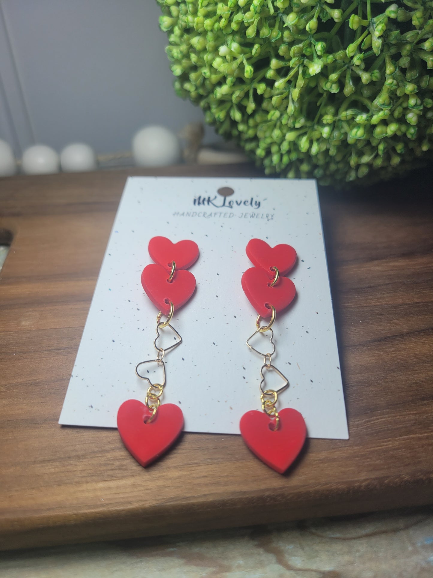 Heart Chained Post Dangles