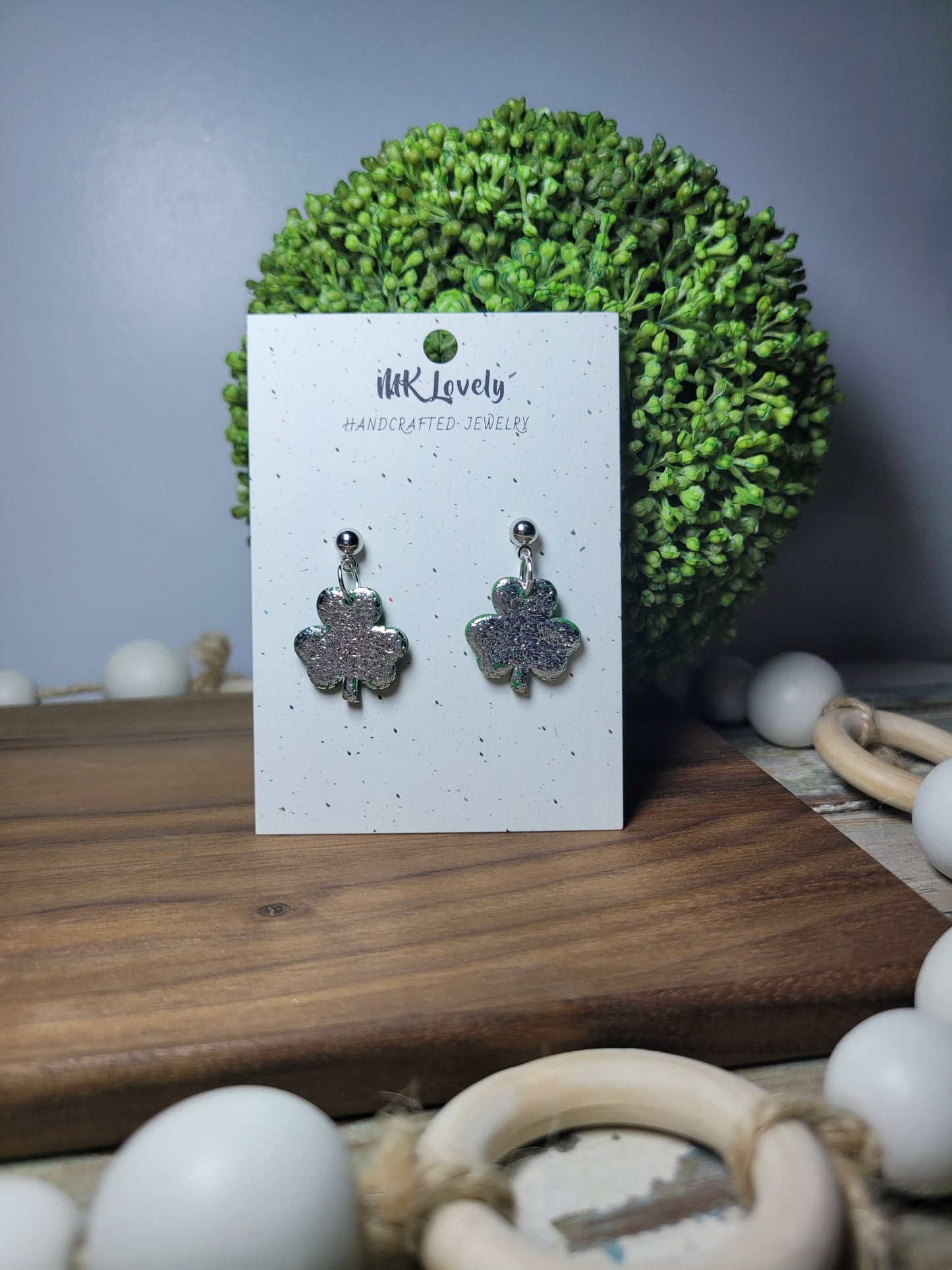 Foiled Clover Earrings
