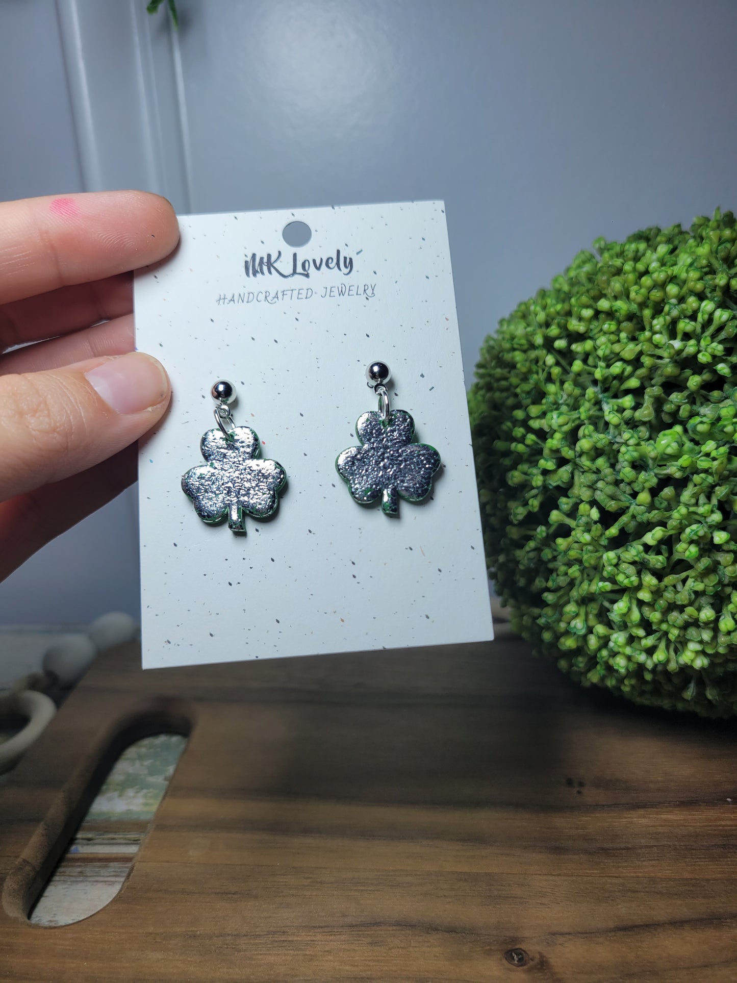 Foiled Clover Earrings
