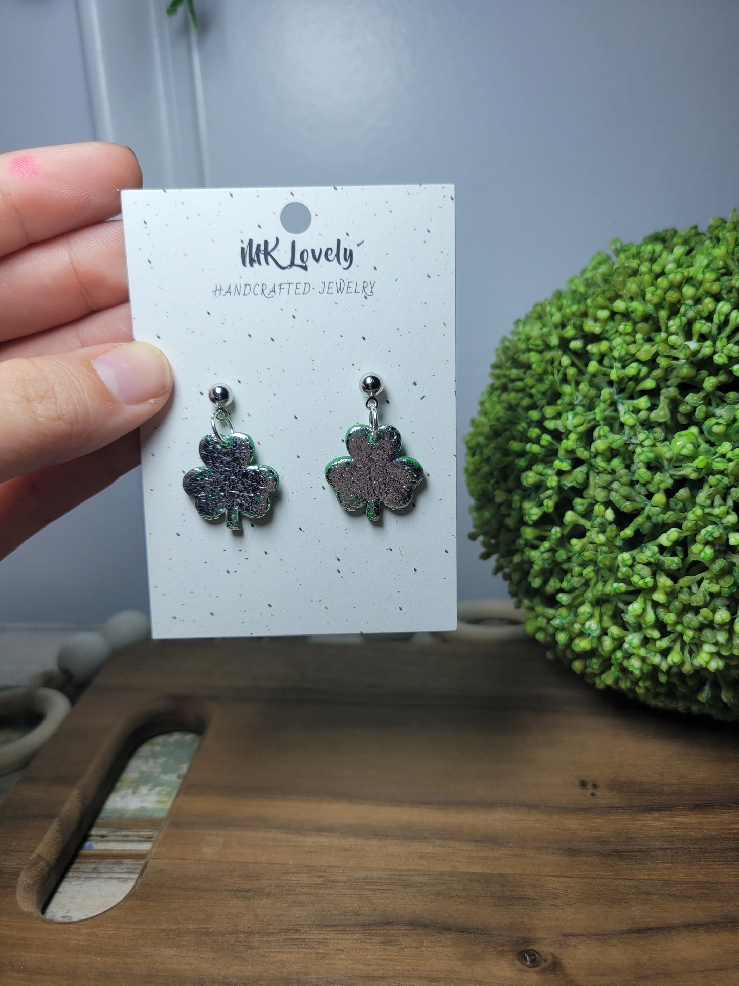 Foiled Clover Earrings