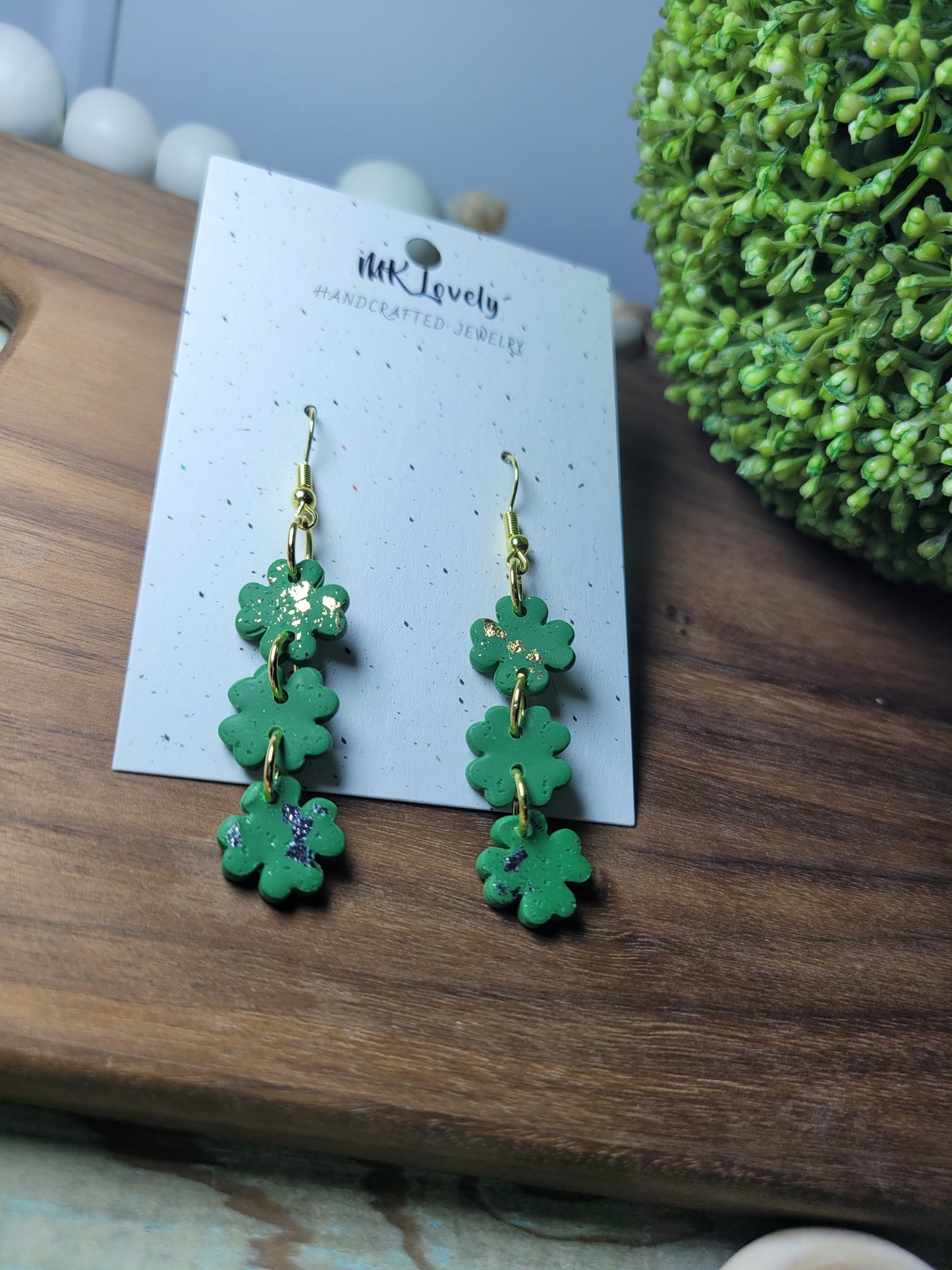 Small Tiered Clover Foiled Dangles