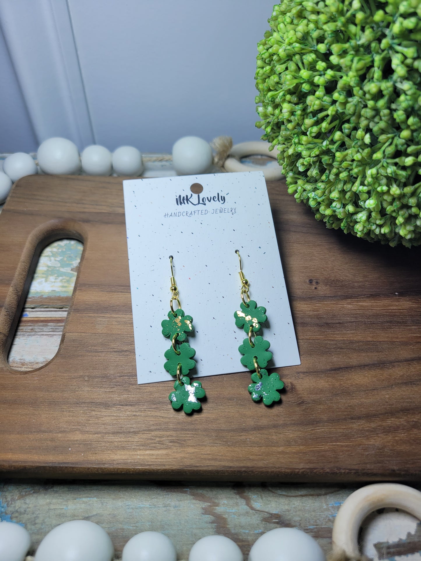 Small Tiered Clover Foiled Dangles