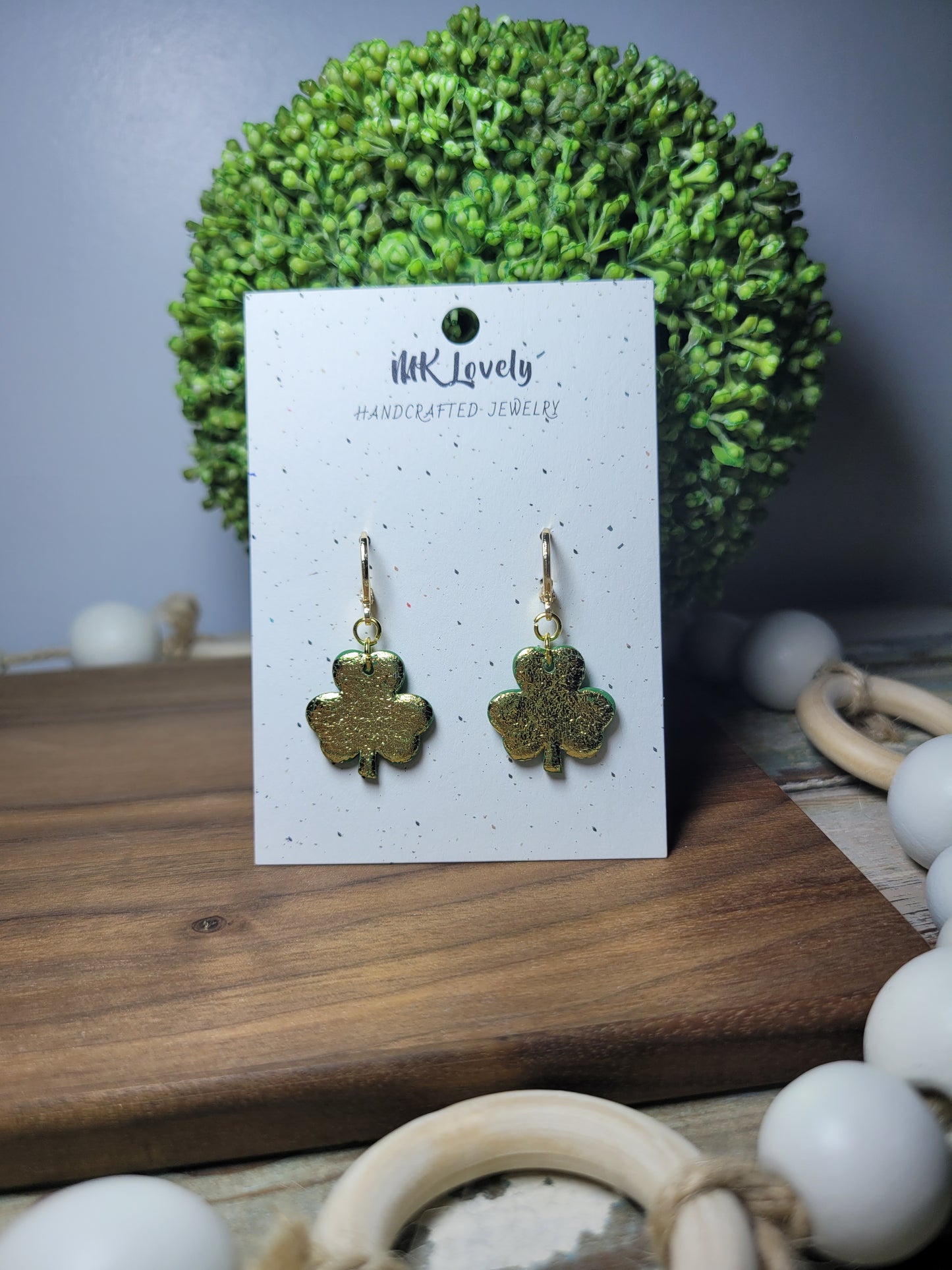 Foiled Clover Earrings