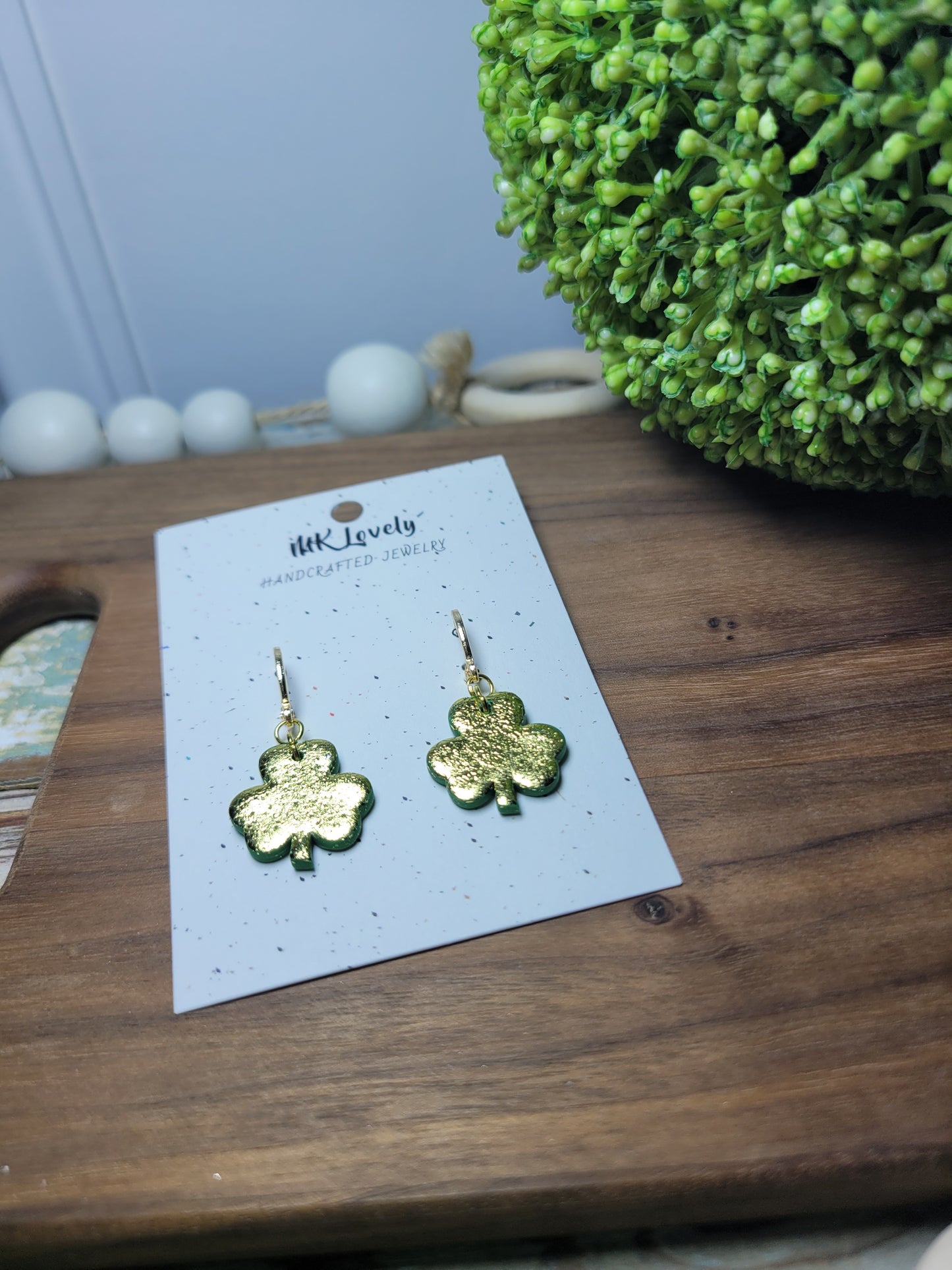Foiled Clover Earrings