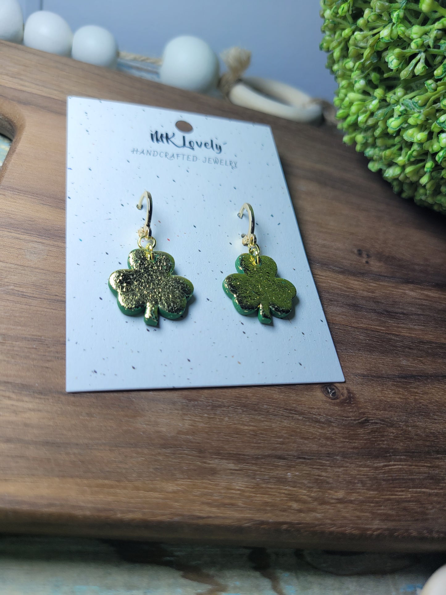 Foiled Clover Earrings