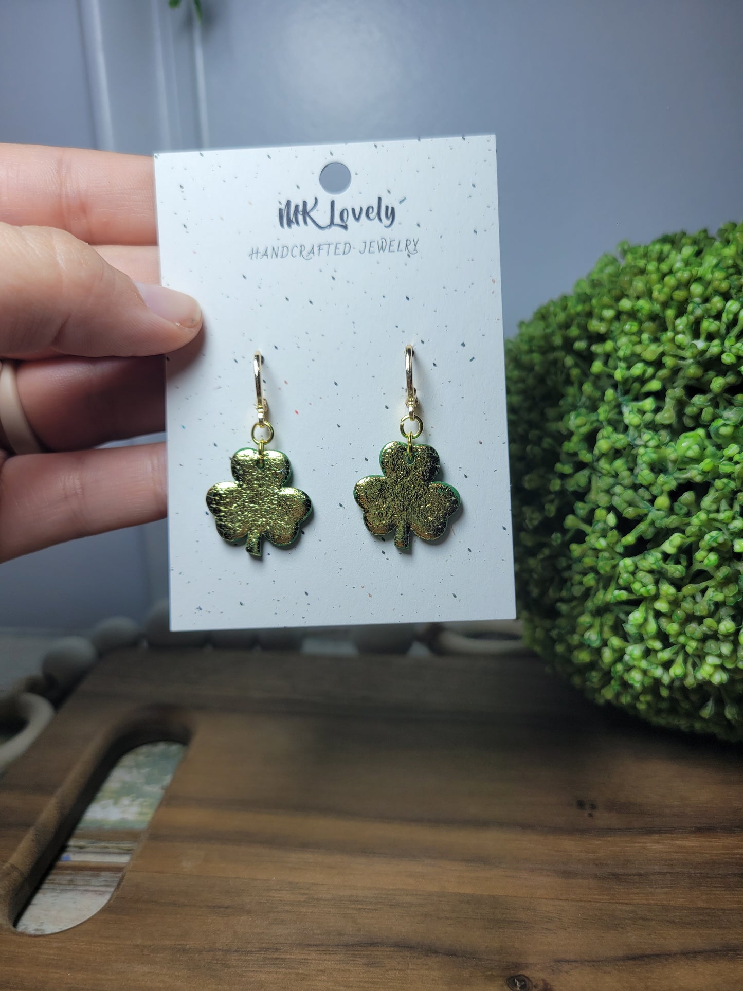 Foiled Clover Earrings