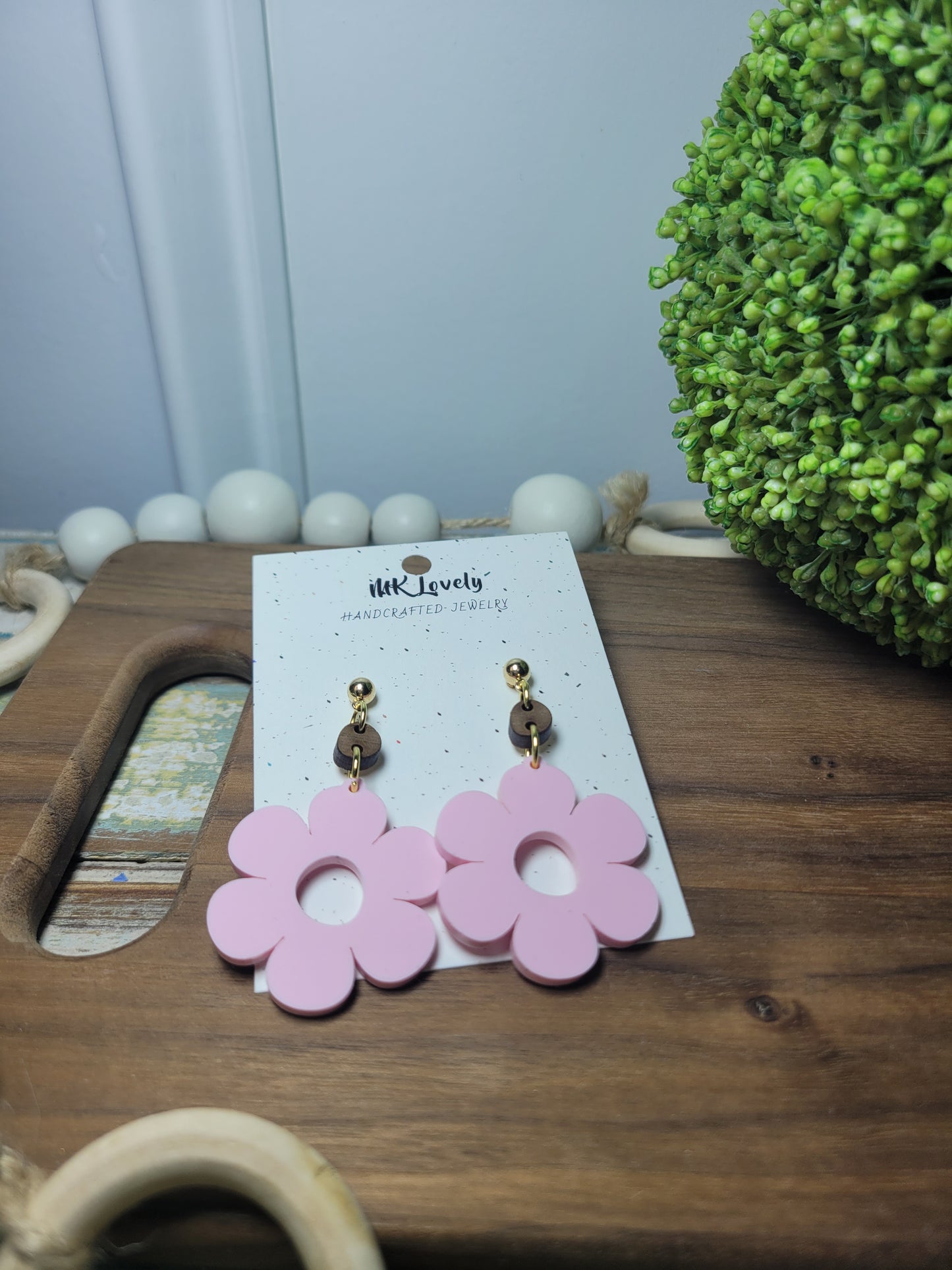 Acrylic Boho Flower Dangles