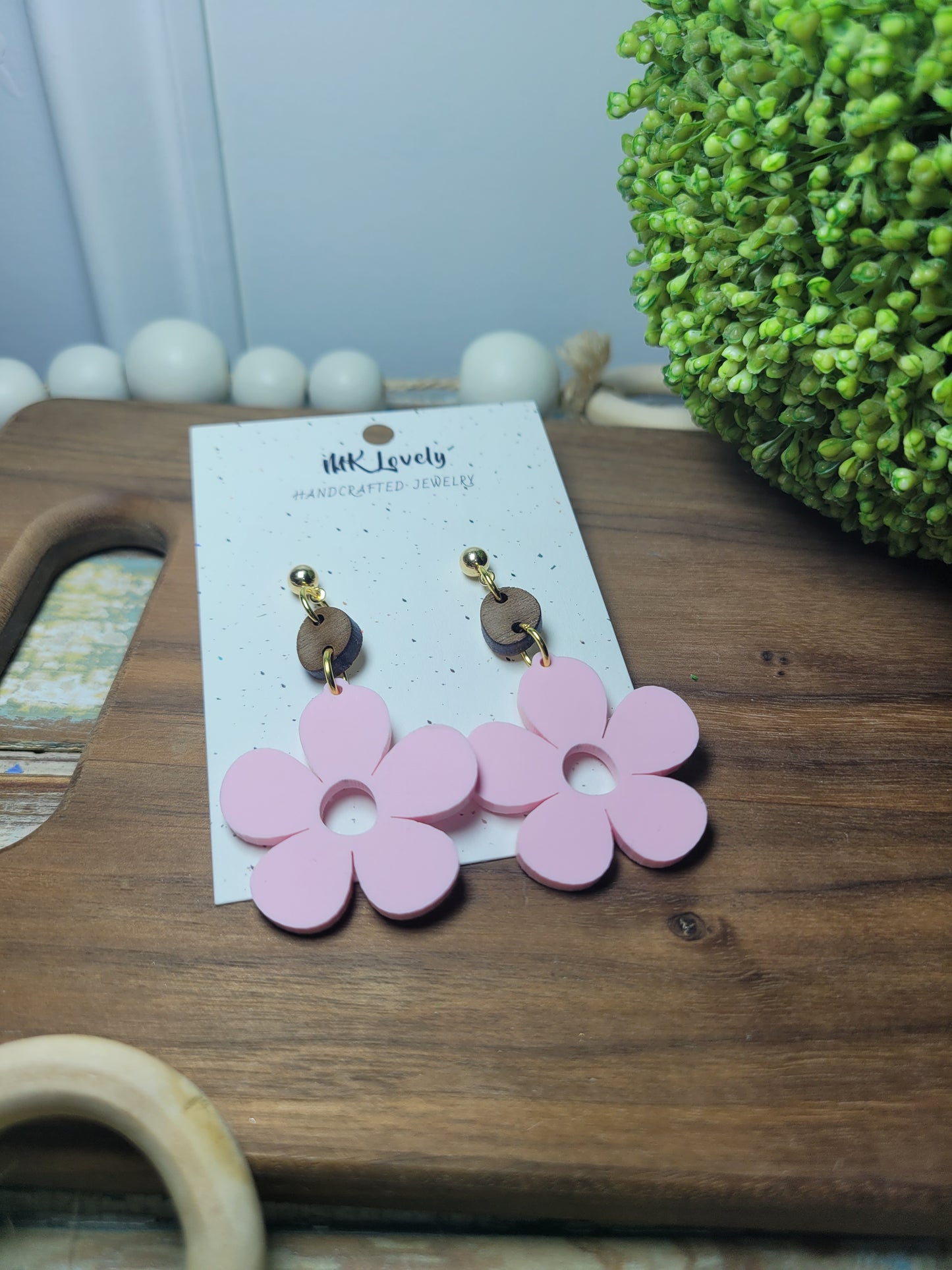 Acrylic Boho Flower Dangles