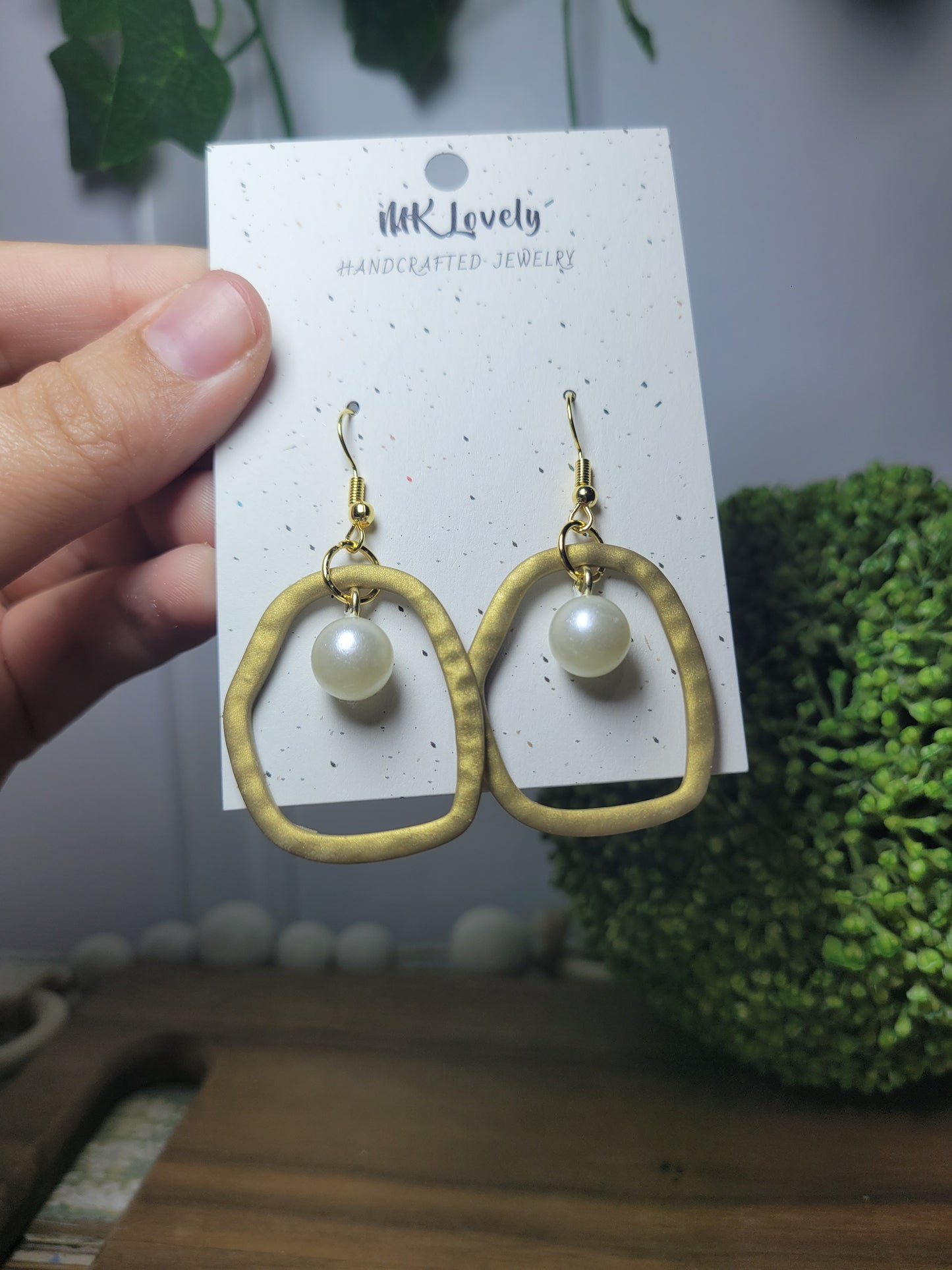Hammered/Pearl Dangles