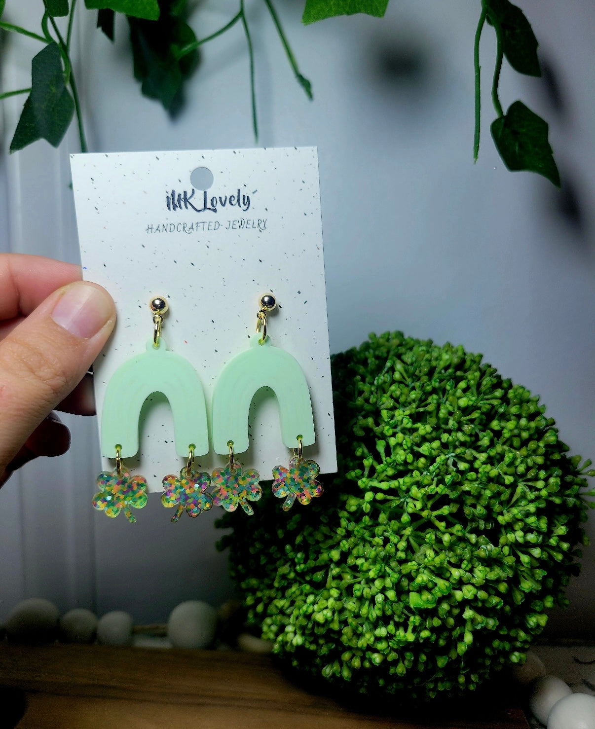 Acrylic 'Lucky' Confetti Rainbows