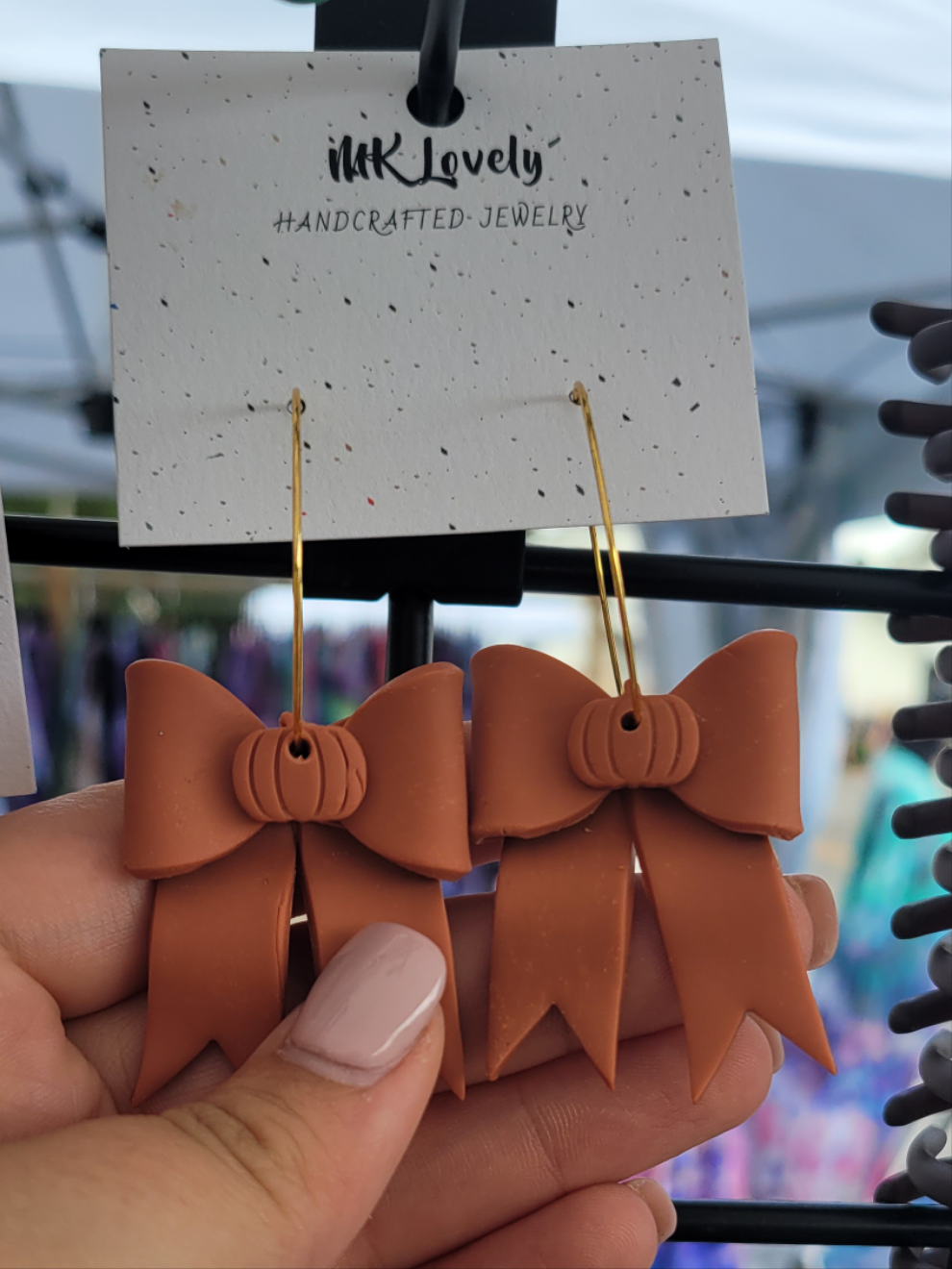 Pumpkin Spice Bow Hoops