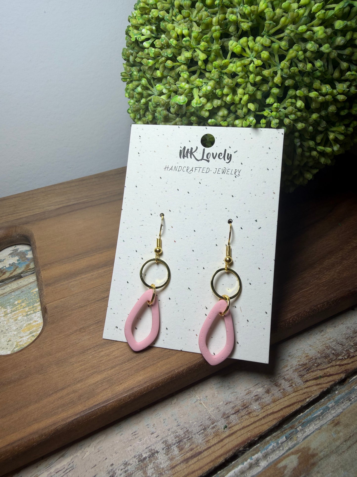 Pink Open Teardrop Dangles