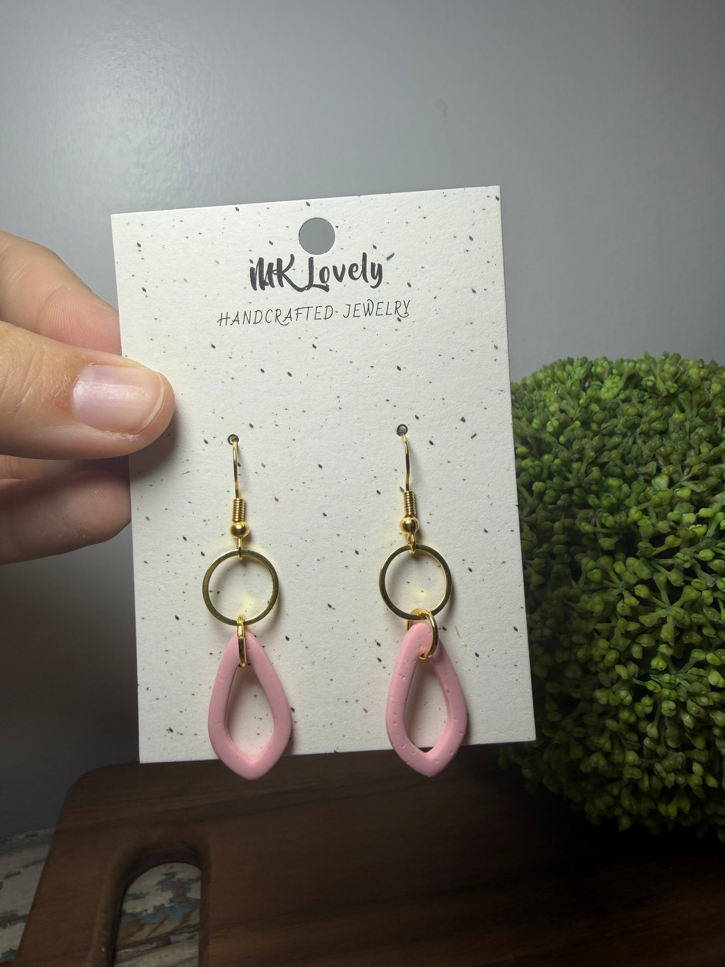 Pink Open Teardrop Dangles