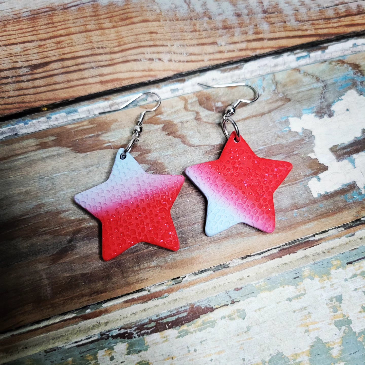 Patriotic Ombre Star Dangles