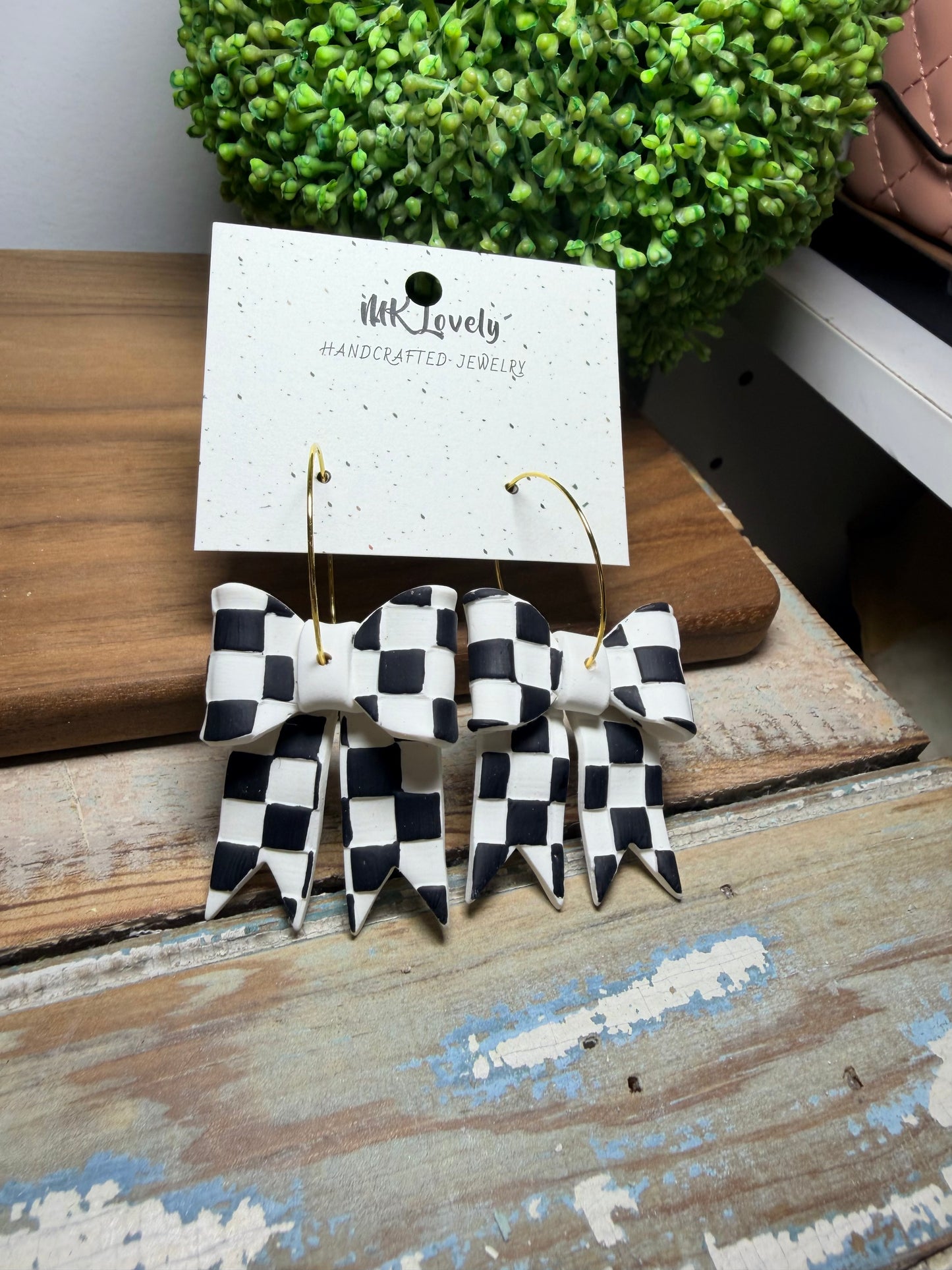 Checkered Charmer Hoops