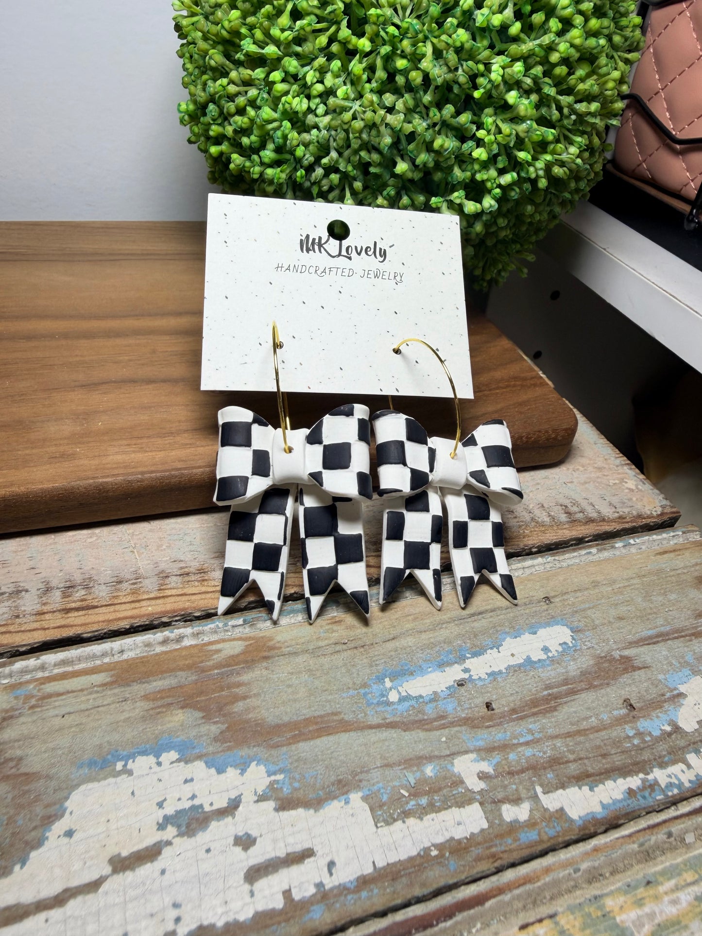 Checkered Charmer Hoops