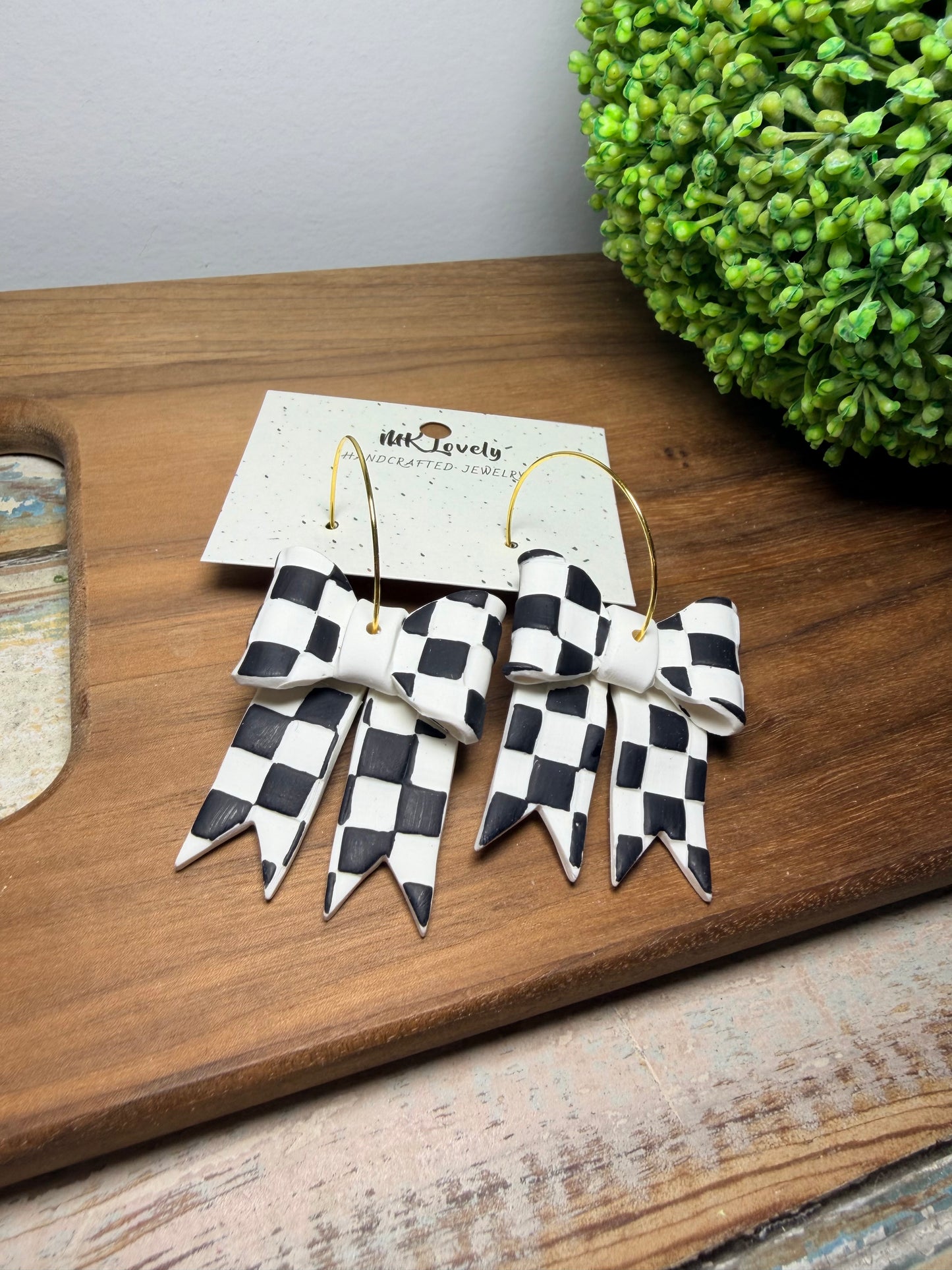 Checkered Charmer Hoops