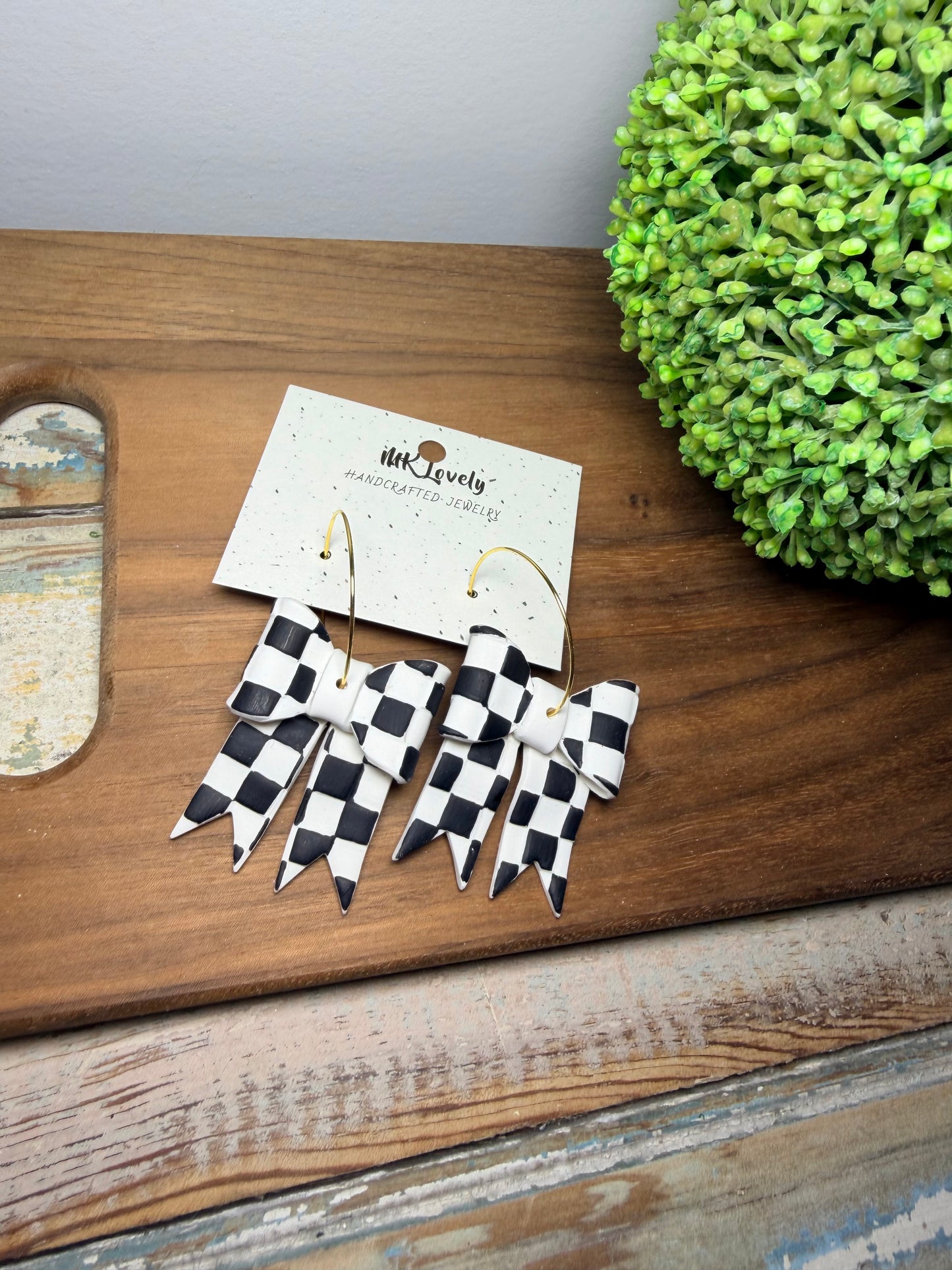 Checkered Charmer Hoops