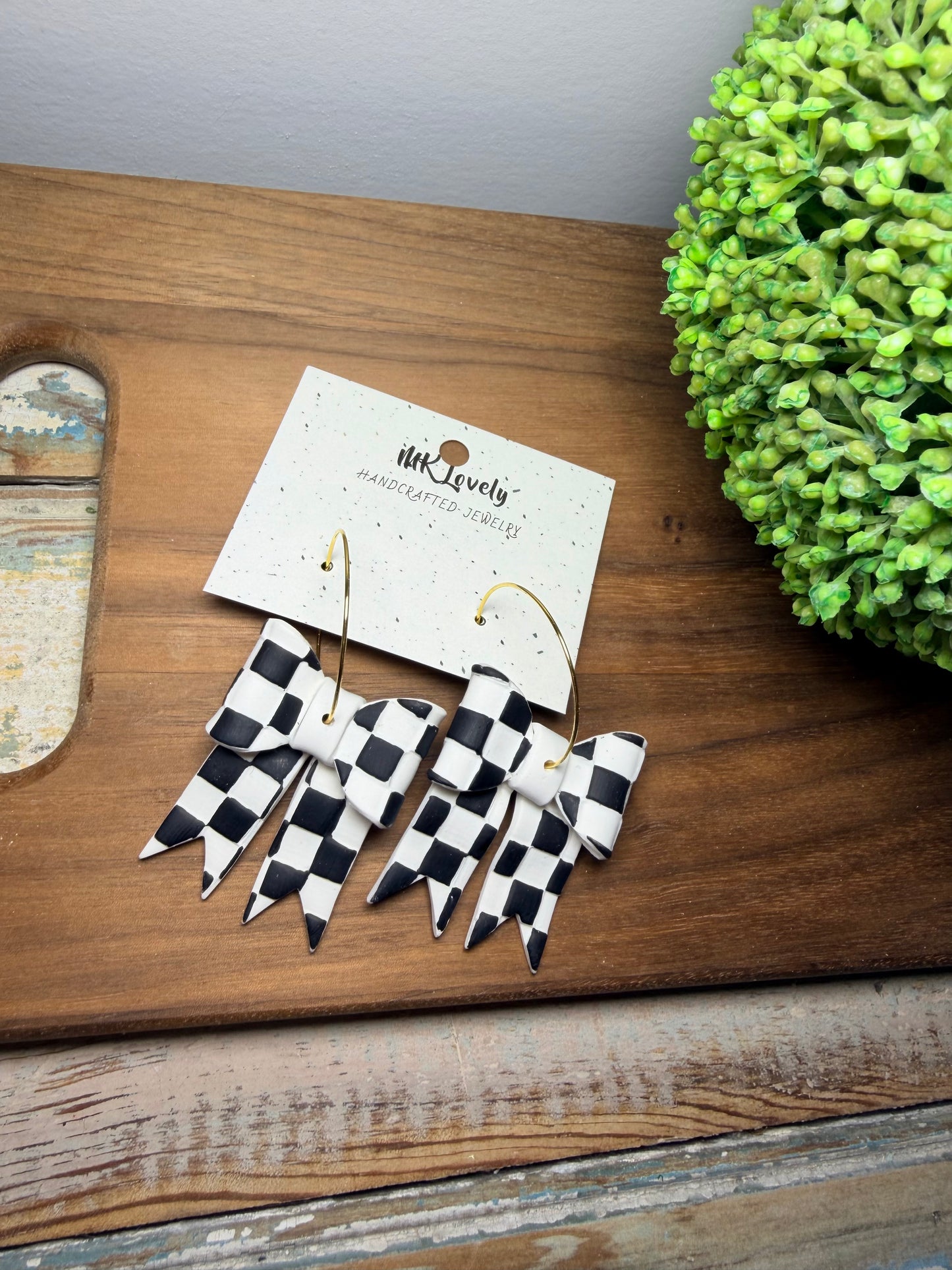 Checkered Charmer Hoops
