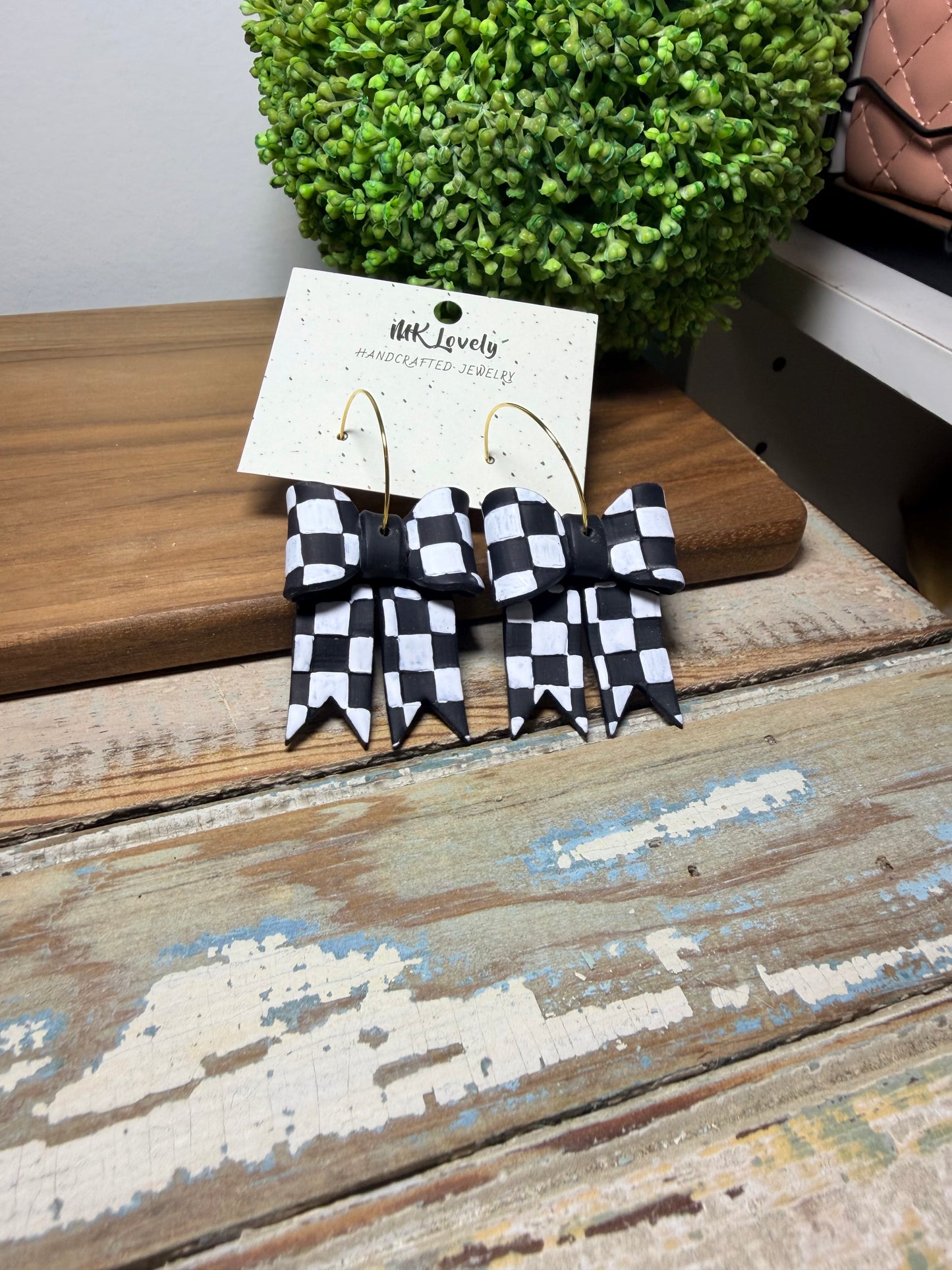 Checkered Charmer Hoops