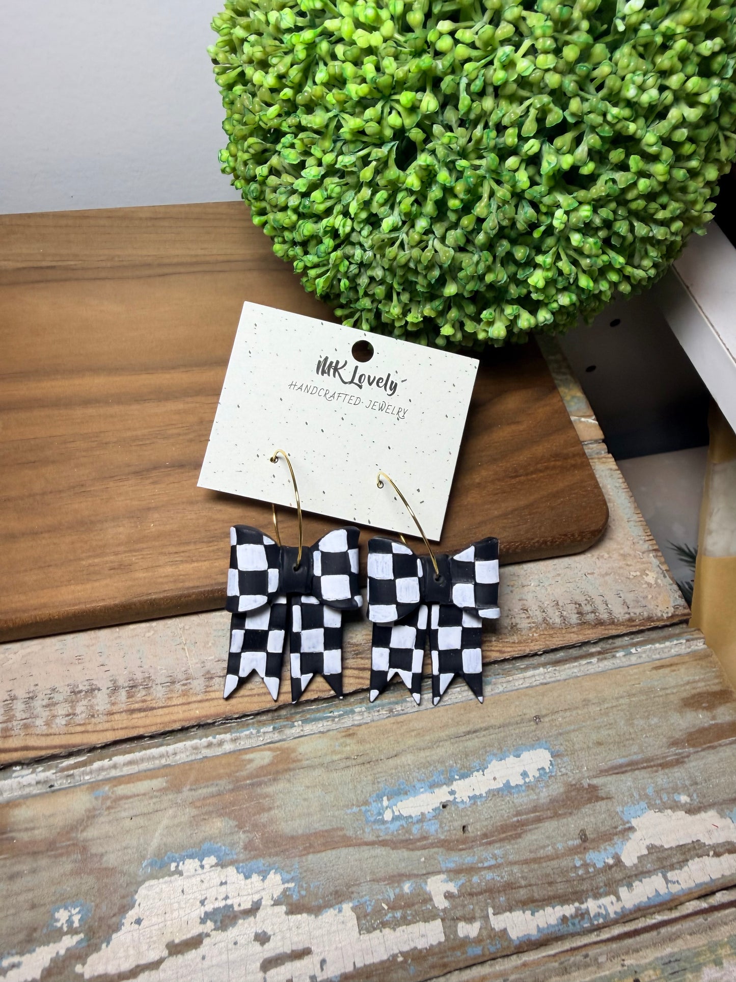 Checkered Charmer Hoops