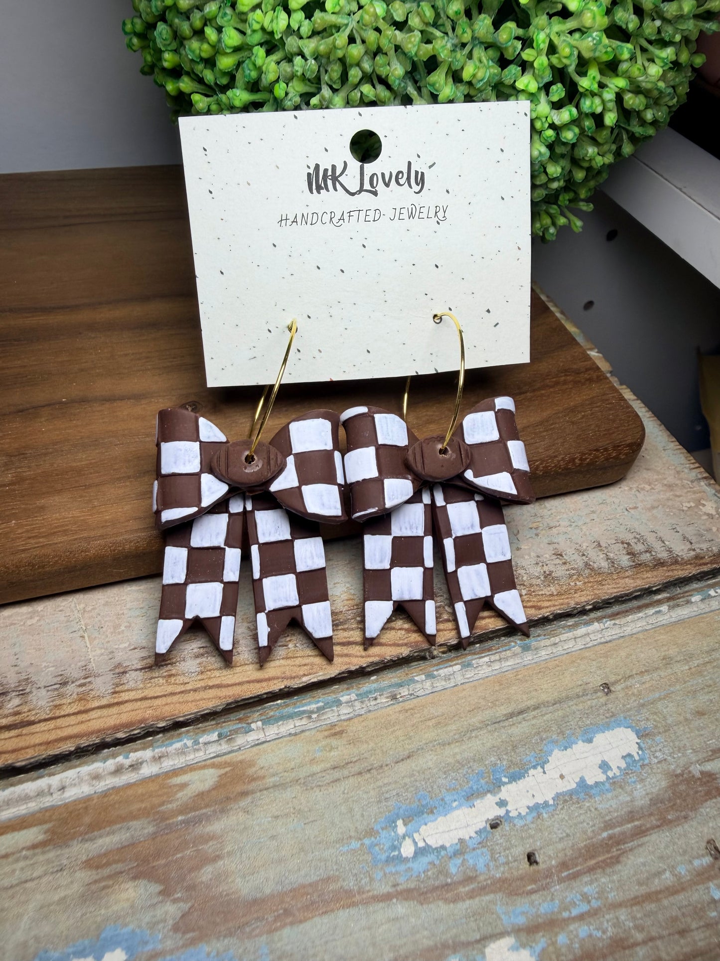 Checkered Charmer Hoops