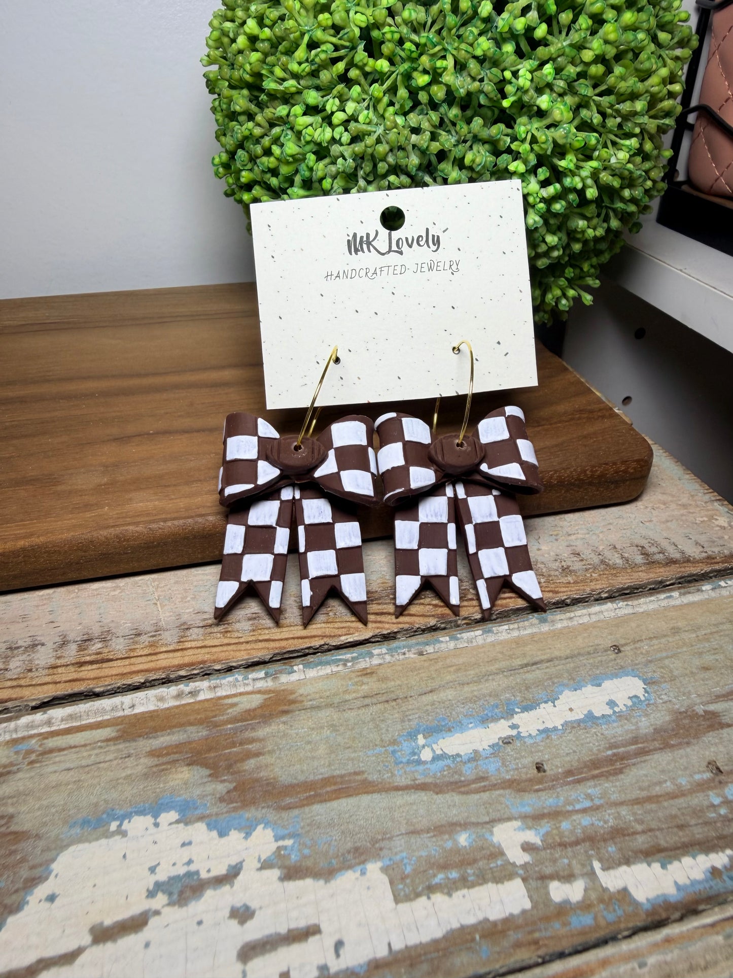 Checkered Charmer Hoops
