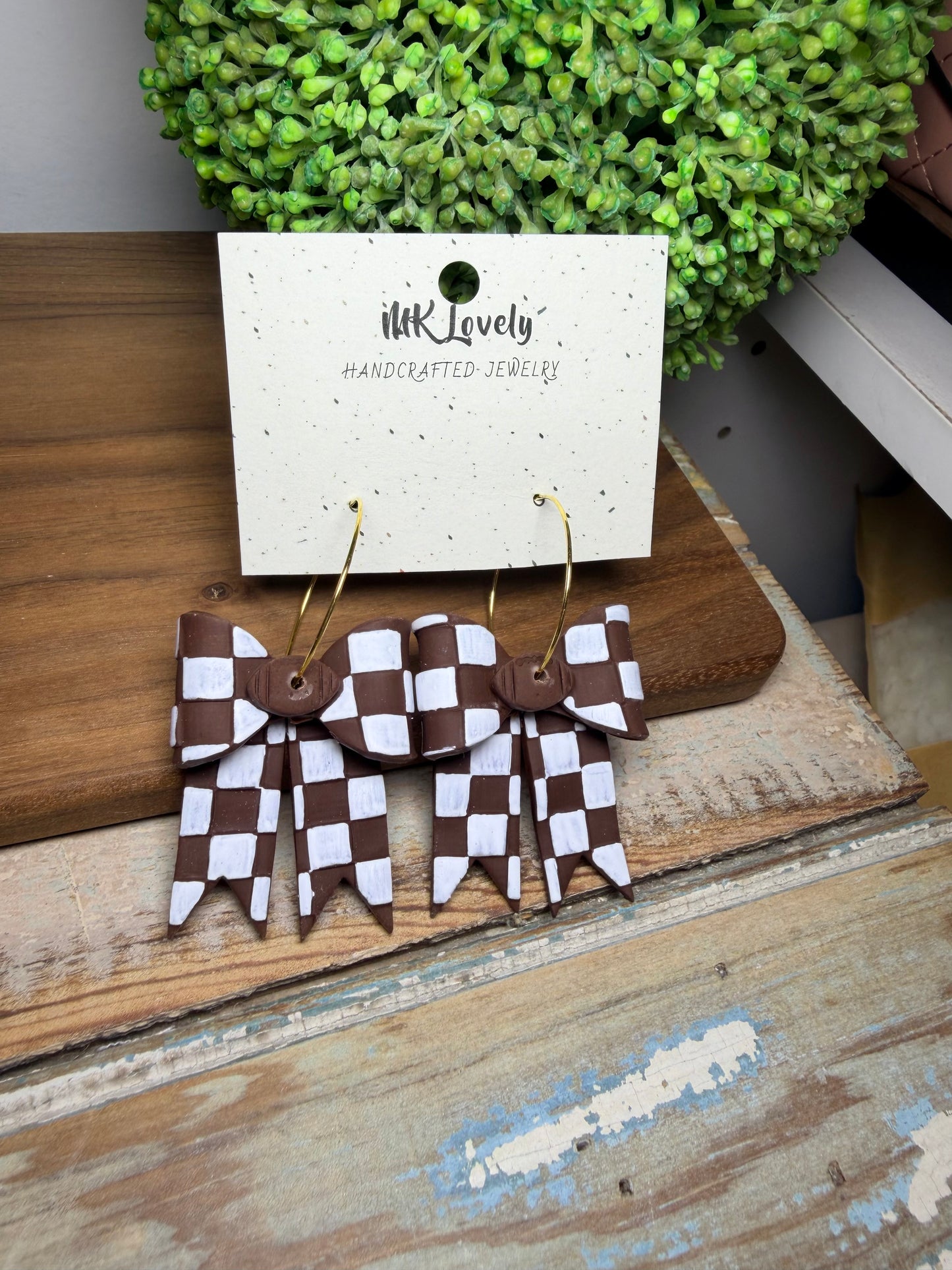 Checkered Charmer Hoops