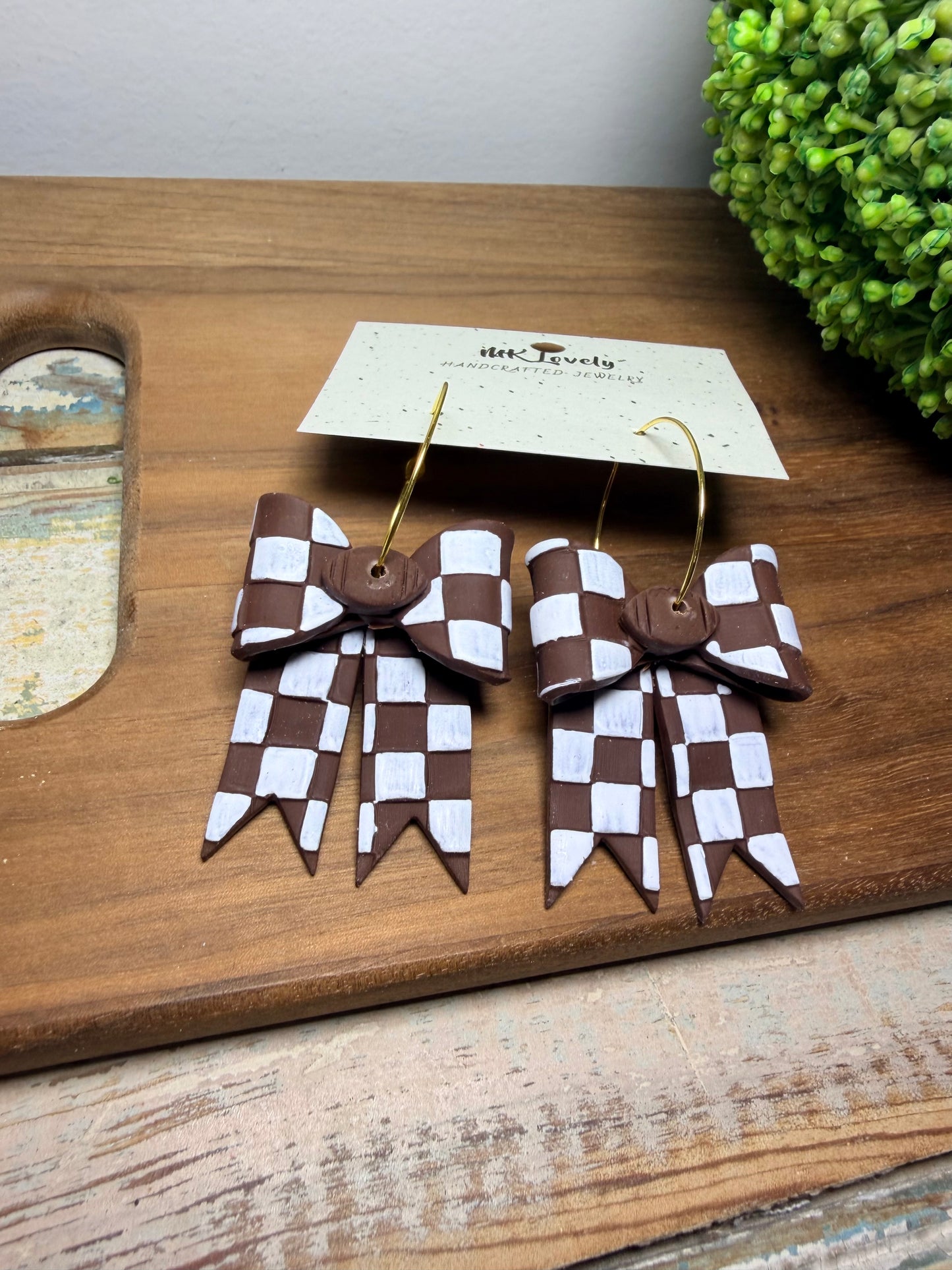 Checkered Charmer Hoops