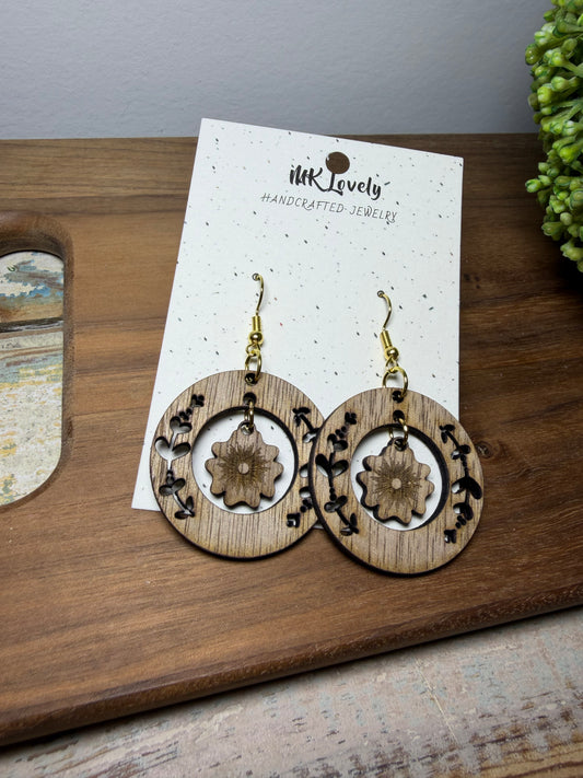 Walnut Wildflower Wreath Dangles