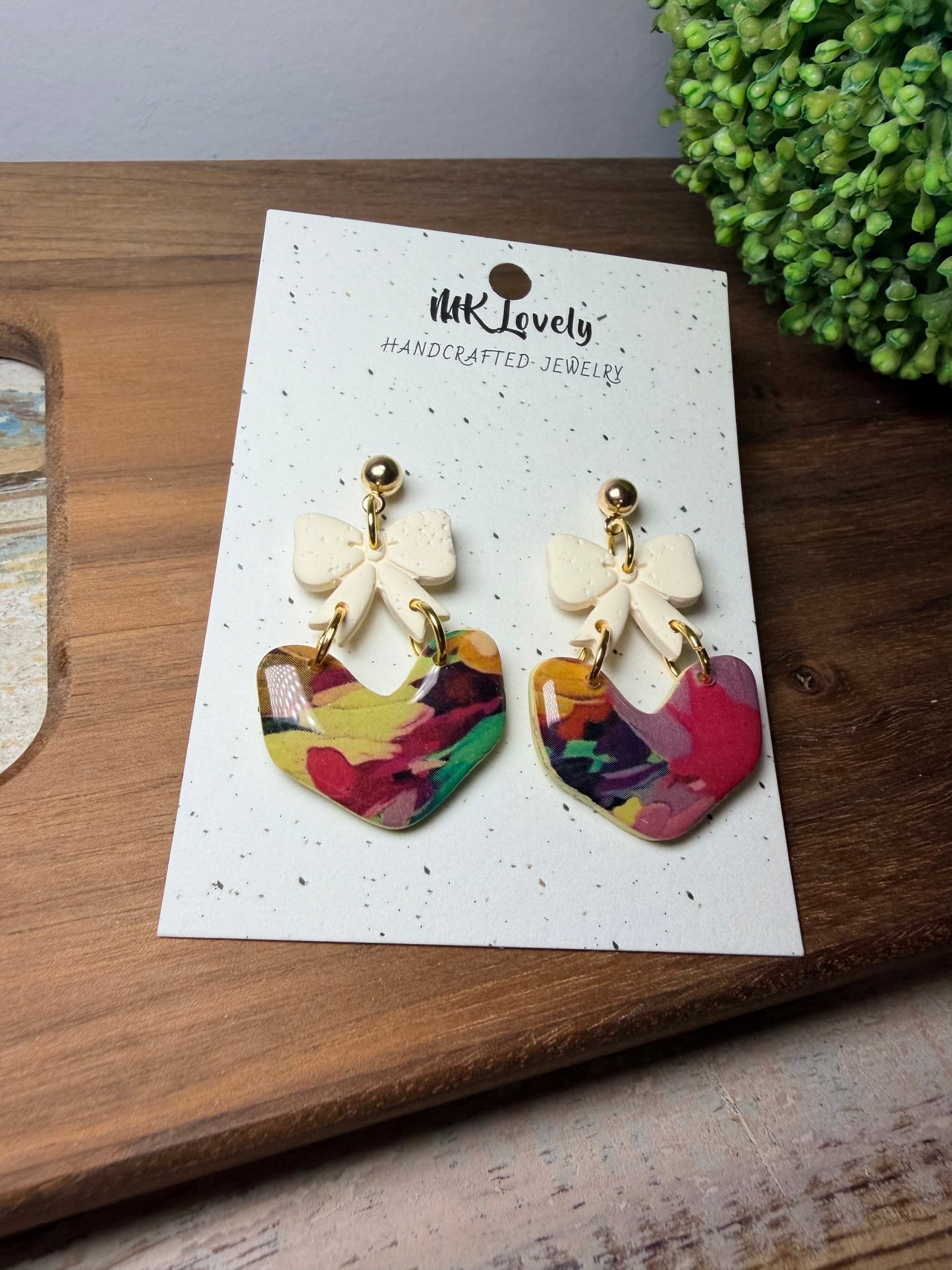 Blossom & Bow Canvas Earrings