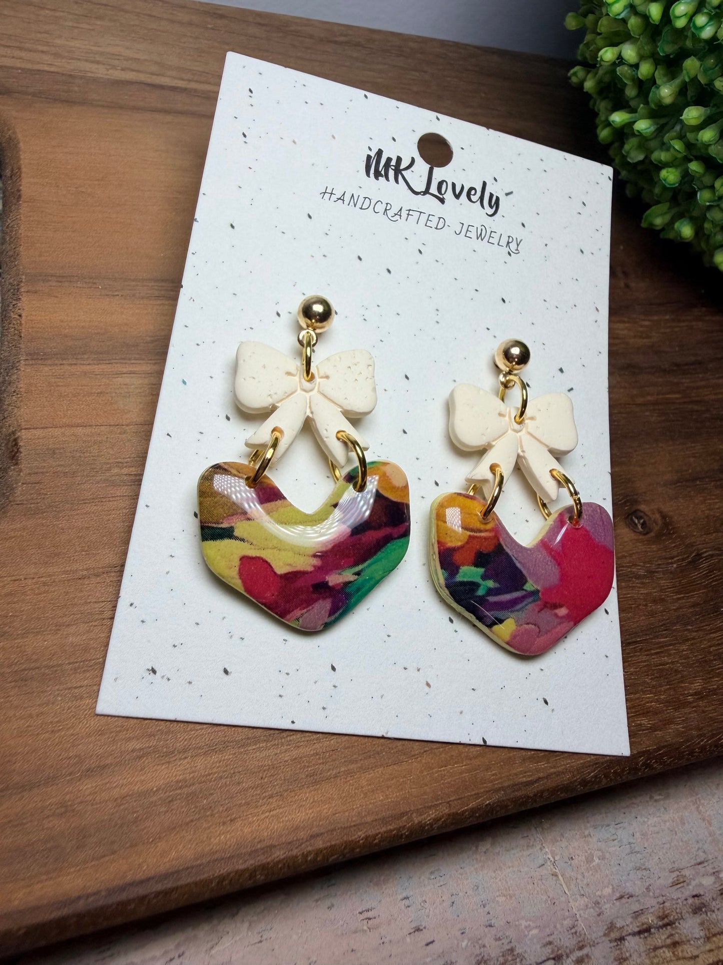 Blossom & Bow Canvas Earrings