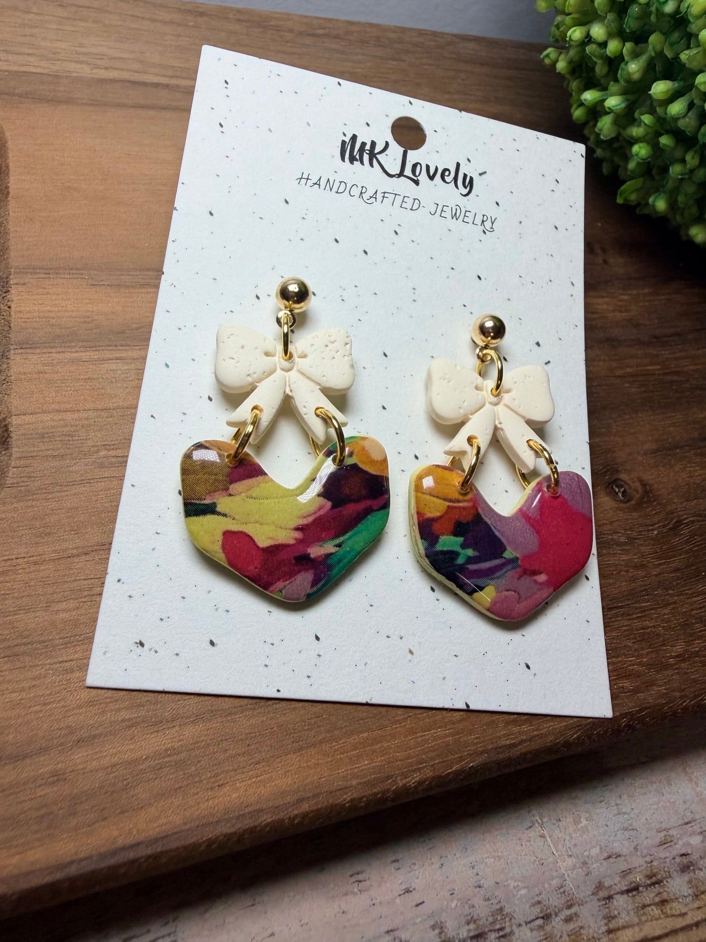 Blossom & Bow Canvas Earrings