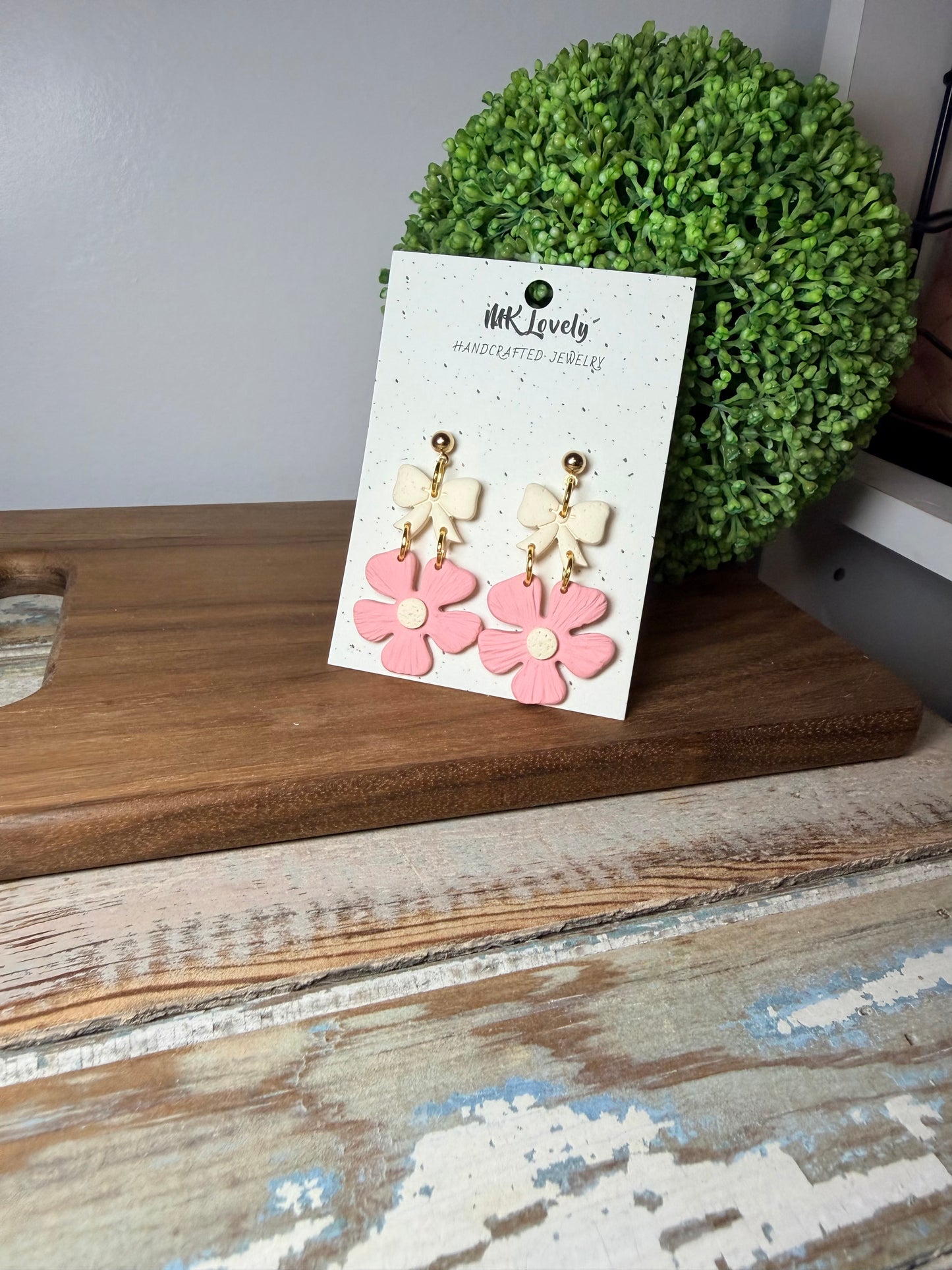 Pink Peony Earrings