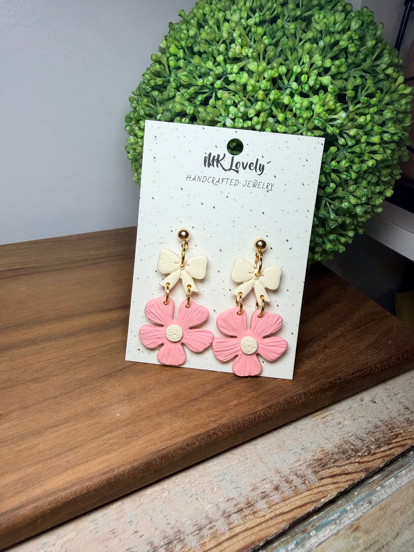 Pink Peony Earrings