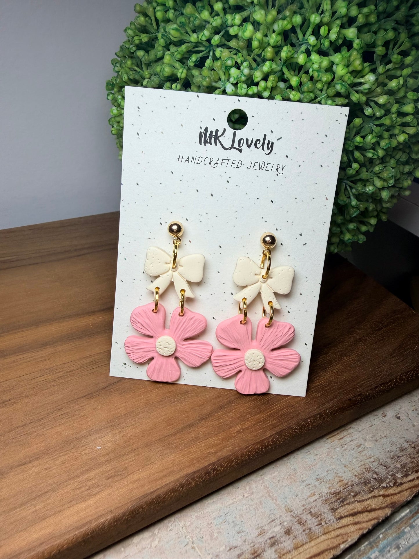 Pink Peony Earrings