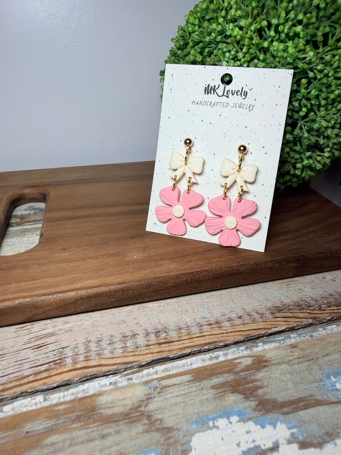 Pink Peony Earrings