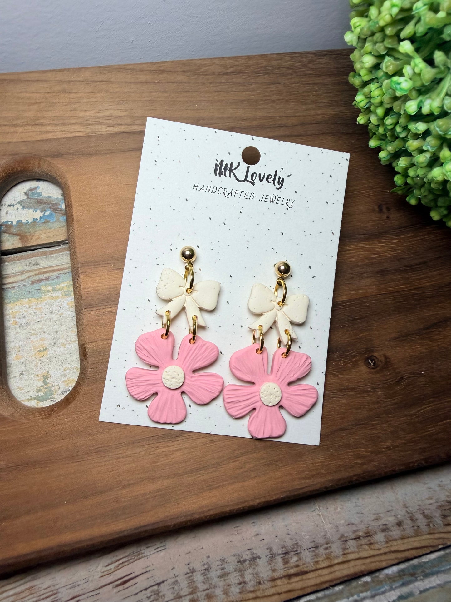 Pink Peony Earrings