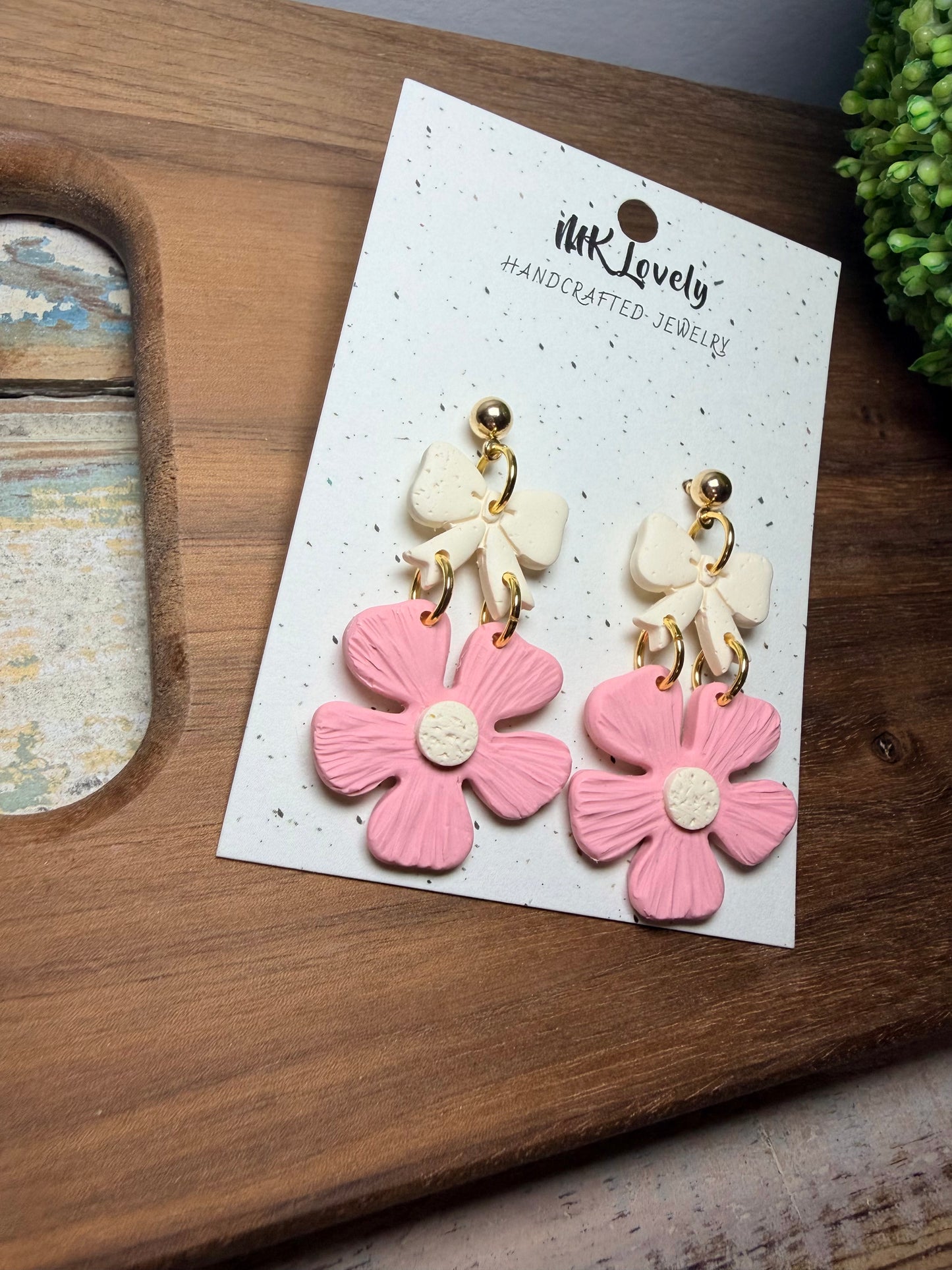 Pink Peony Earrings