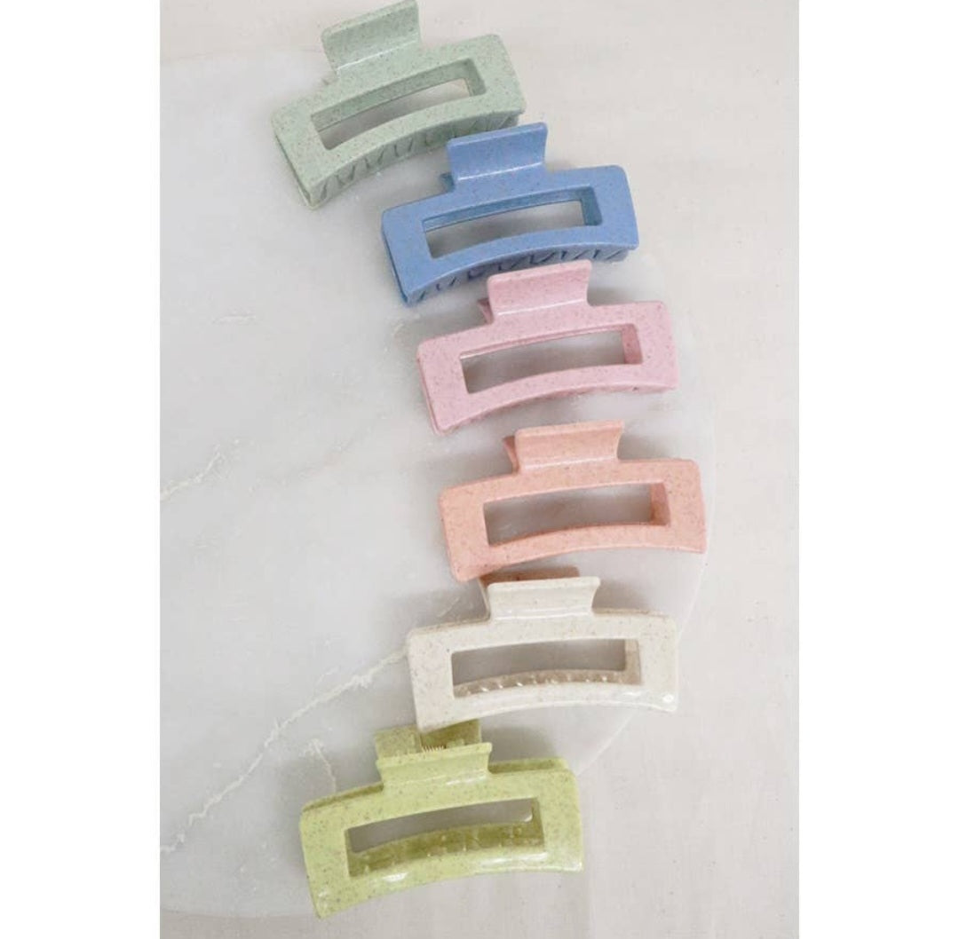 Dusted Rectangle Cutout Hair Claw