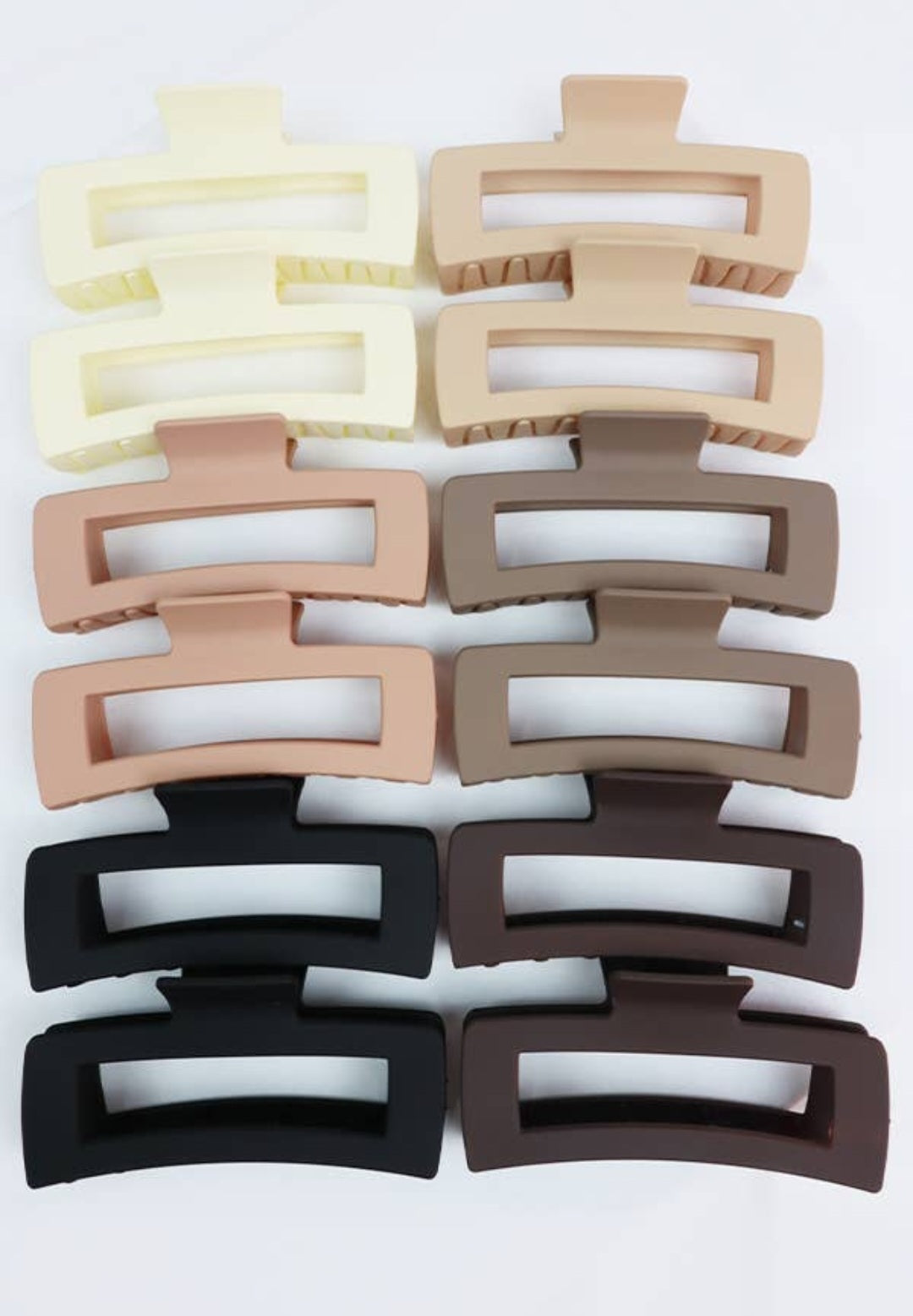 Matte Jumbo Rectangle Cutout Claw Clip