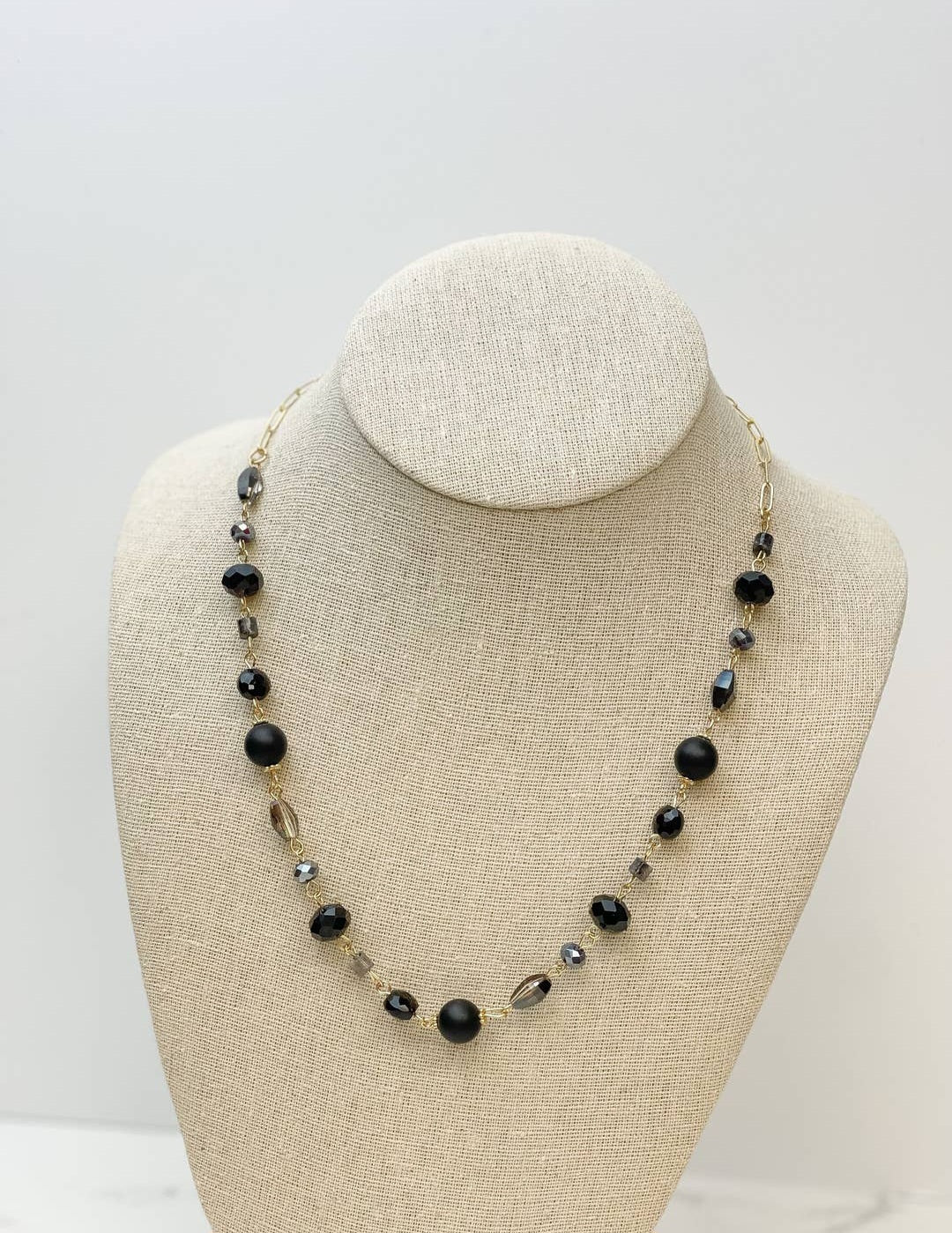 Glass Beaded Semi Precious Stone Necklace