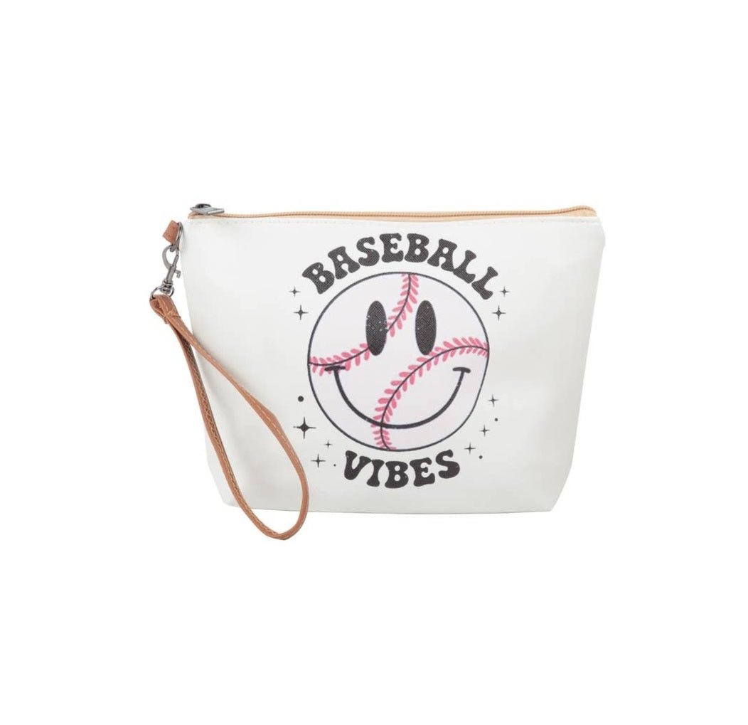 Baseball Vibes Cosmetic Bag W/ Wristlet