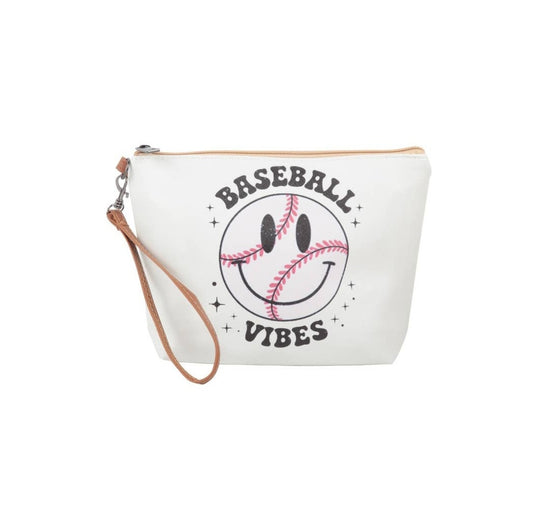 Baseball Vibes Cosmetic Bag W/ Wristlet