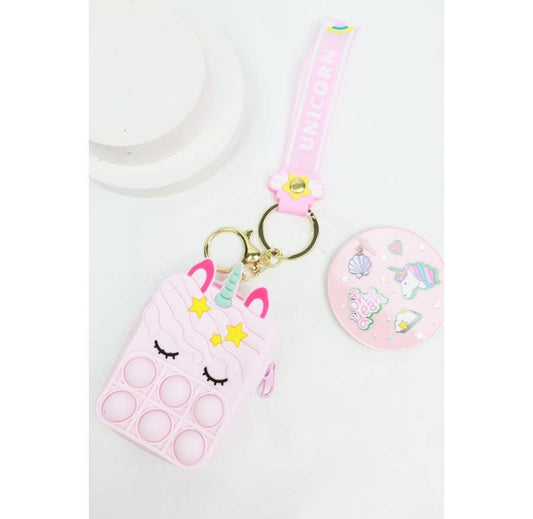 Unicorn Pop It Coin Purse Keychain