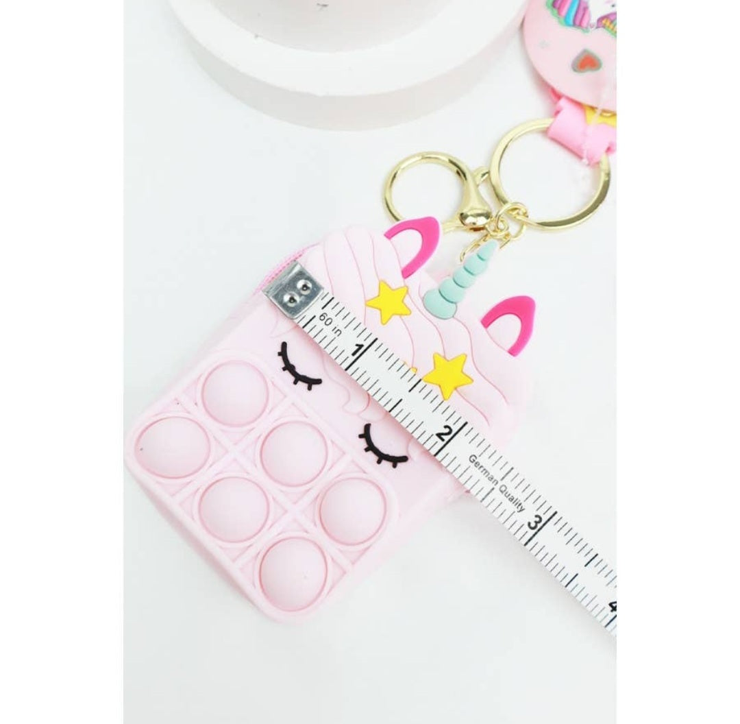 Unicorn Pop It Coin Purse Keychain